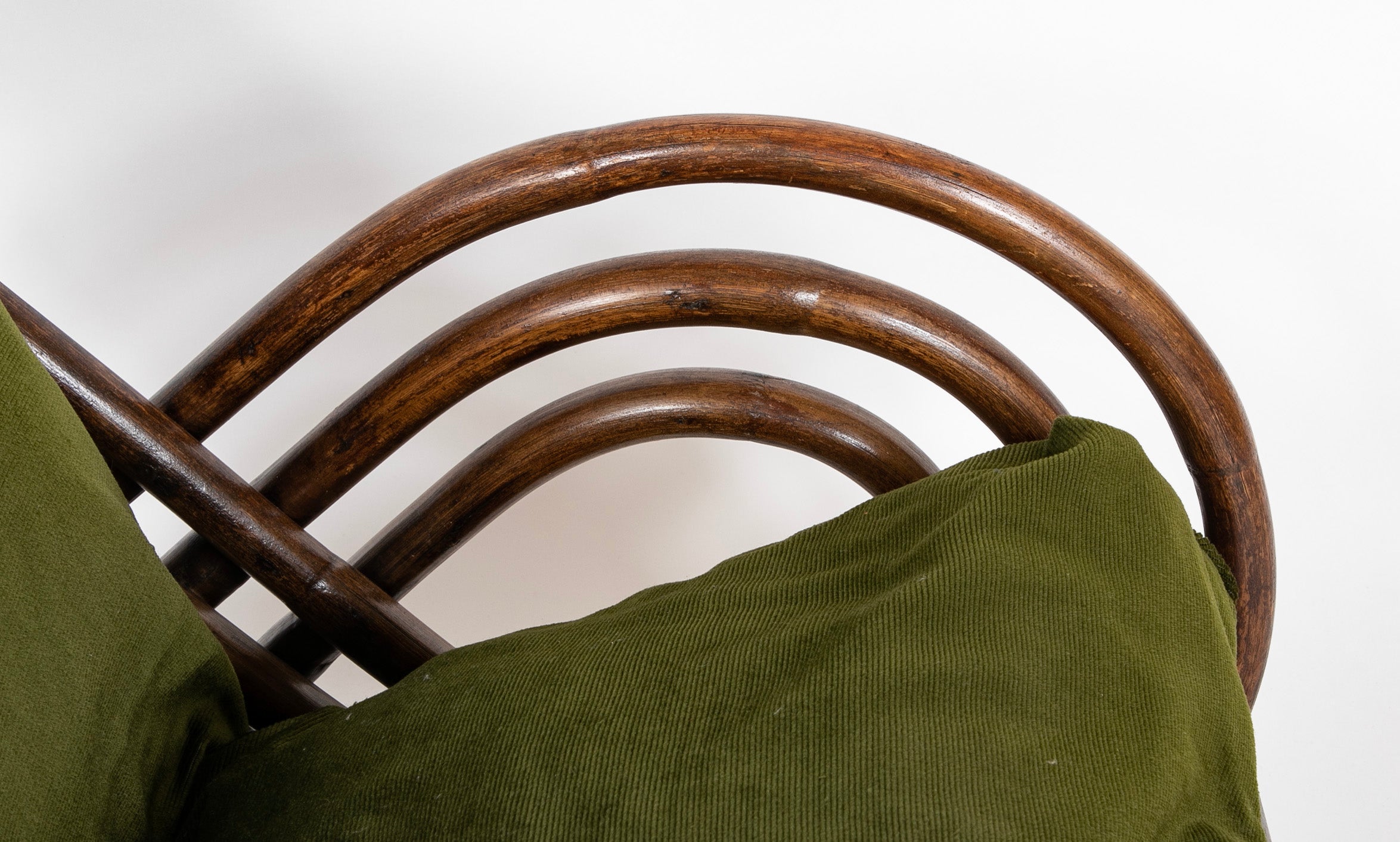 Pair of French Armchairs Having Triple Bent Bamboo Back & Arms