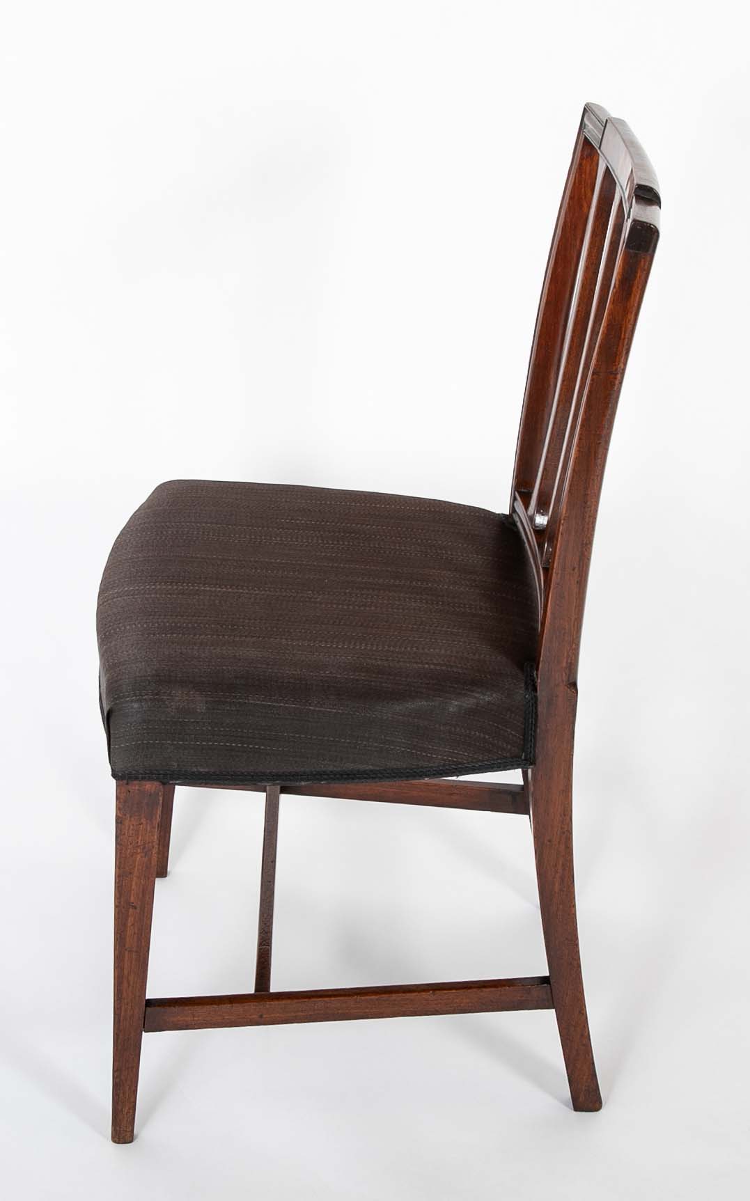 Set of 12 Danish Mahogany Chairs with Black Horsehair Upholstered Seats