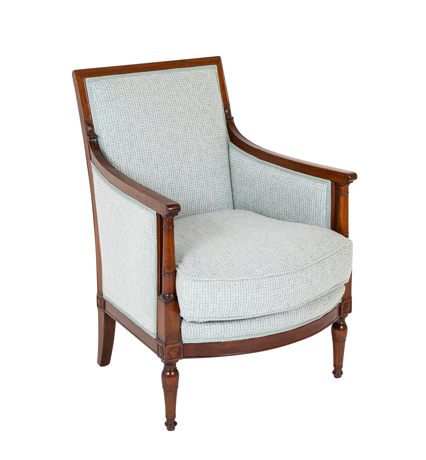 18th Century French Directoire Mahogany Armchair Stamped 'De May / Rue de Clery'