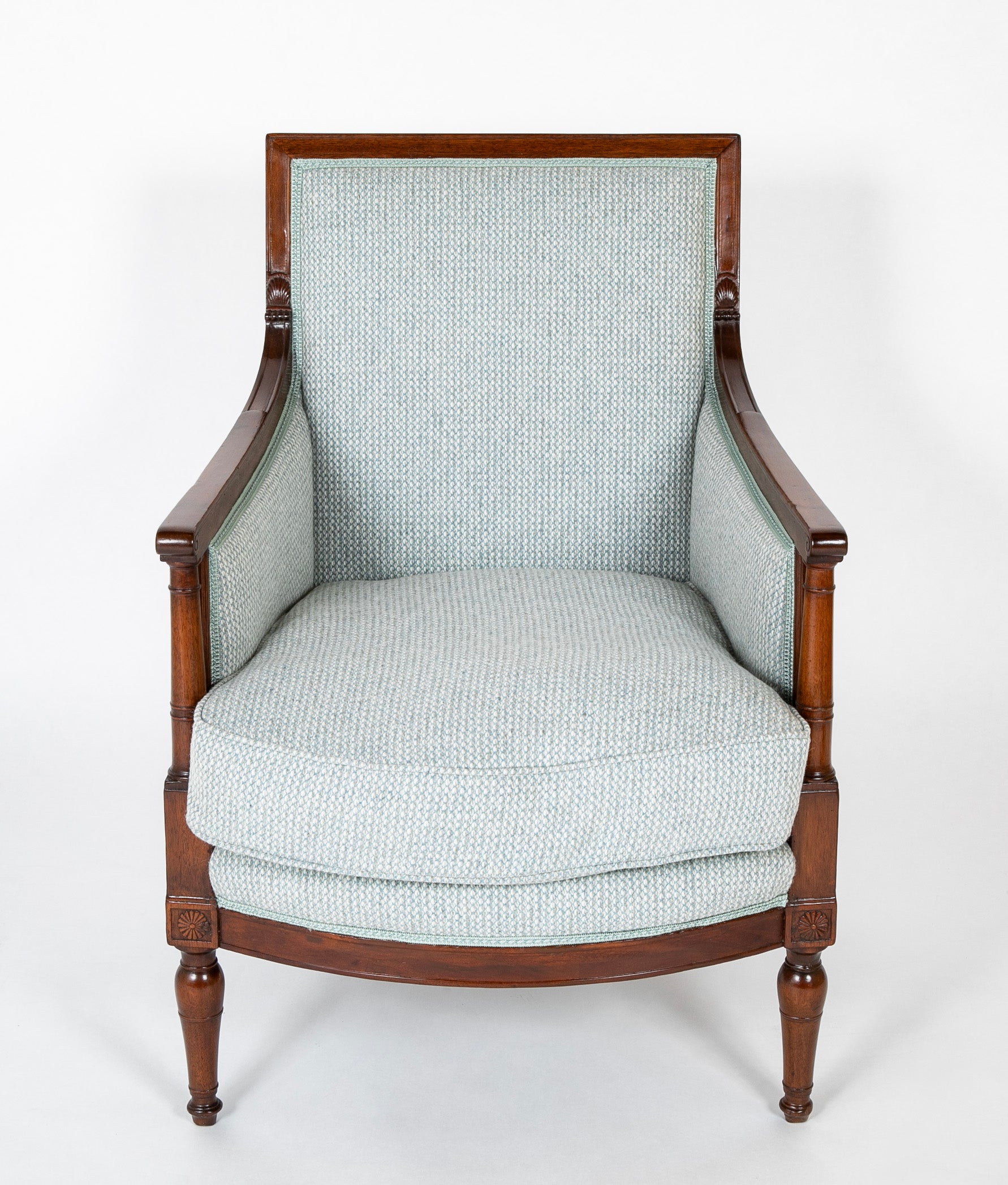 18th Century French Directoire Mahogany Armchair Stamped 'De May / Rue de Clery'