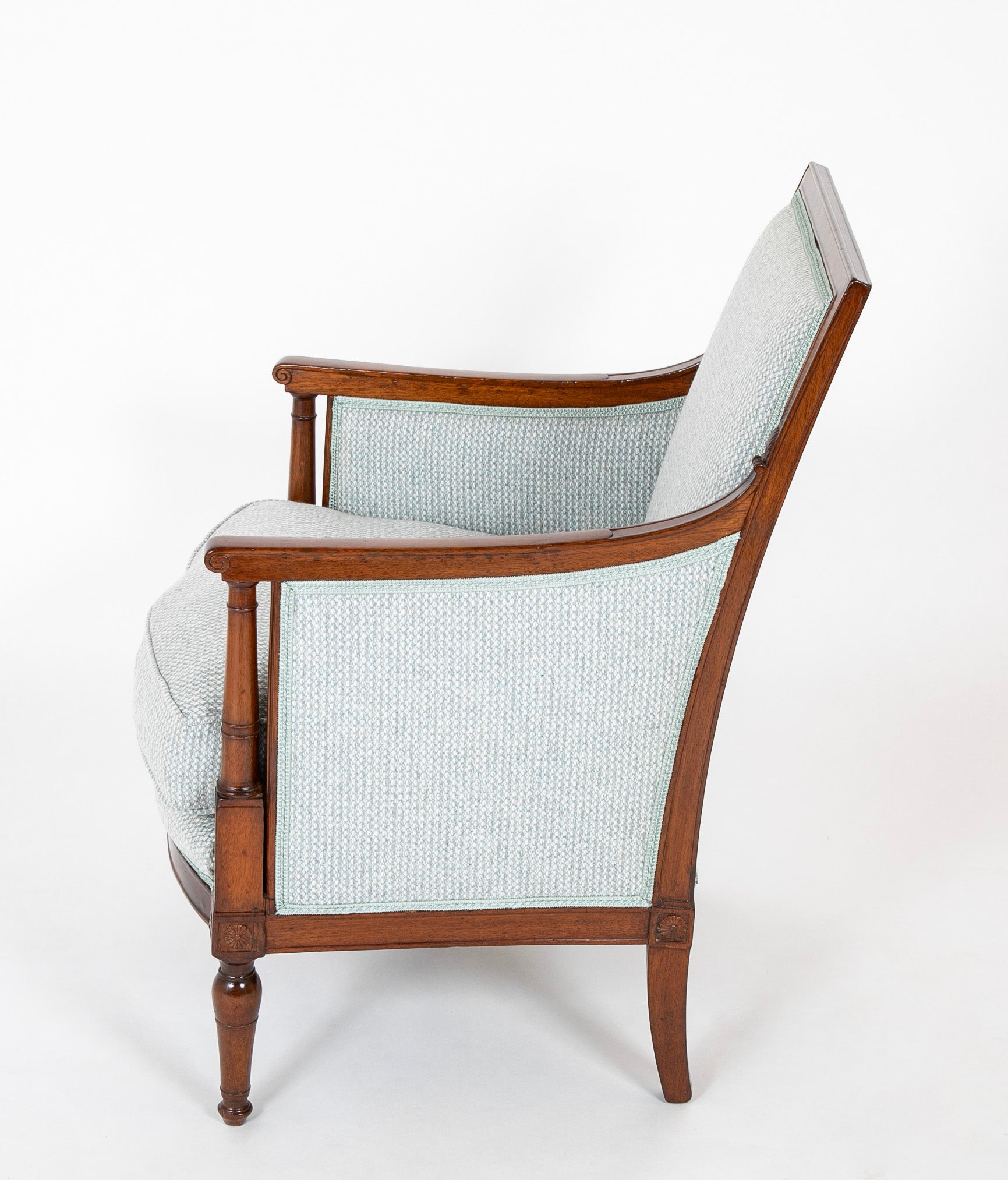18th Century French Directoire Mahogany Armchair Stamped 'De May / Rue de Clery'
