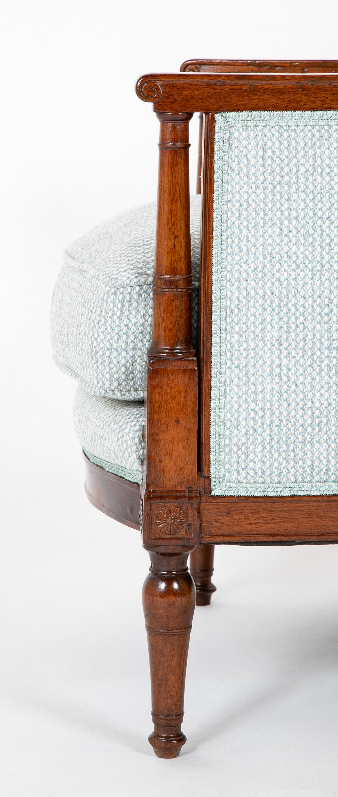 18th Century French Directoire Mahogany Armchair Stamped 'De May / Rue de Clery'