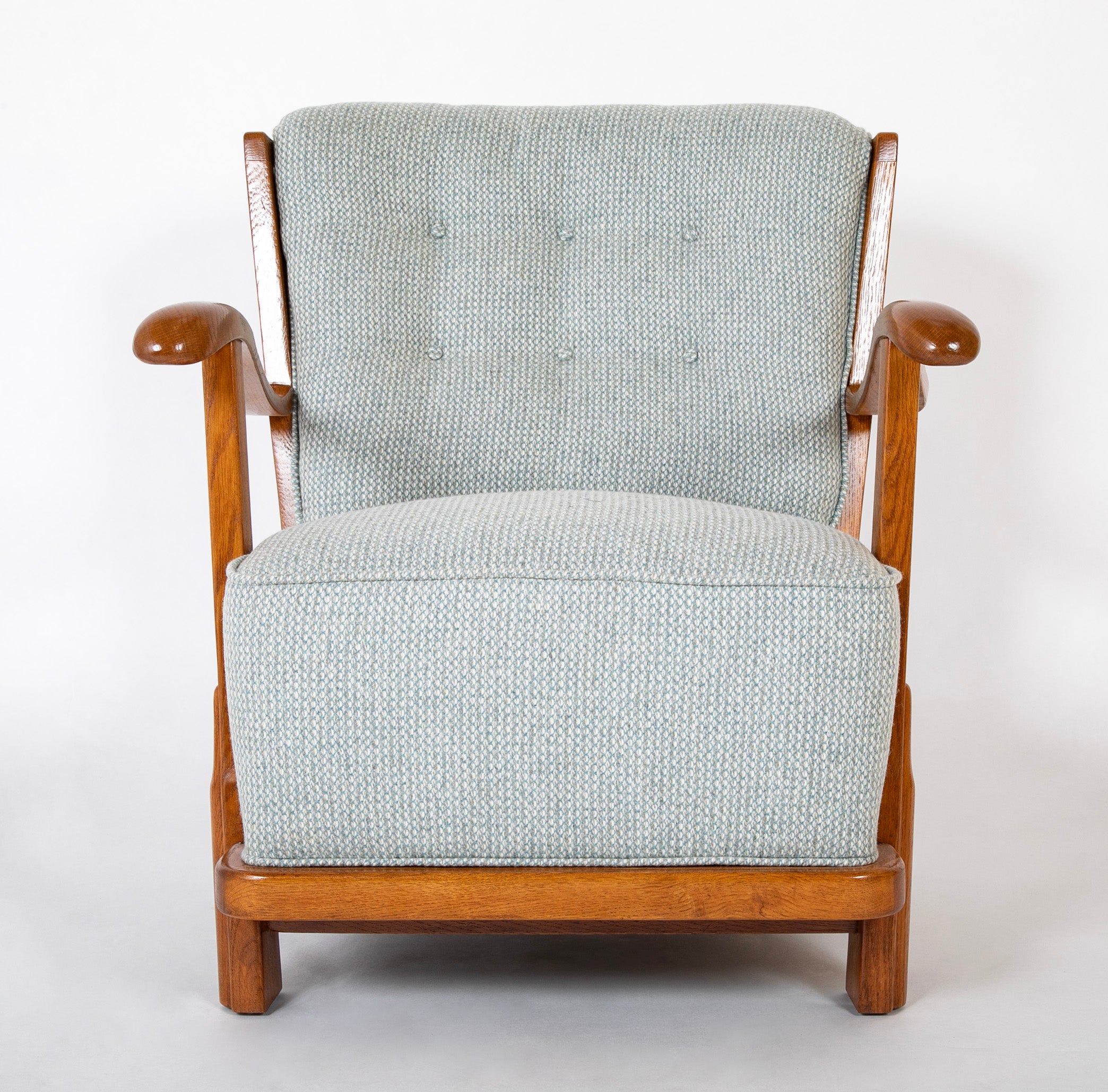 Fritz Hansen Oak Frame Upholstered Armchair