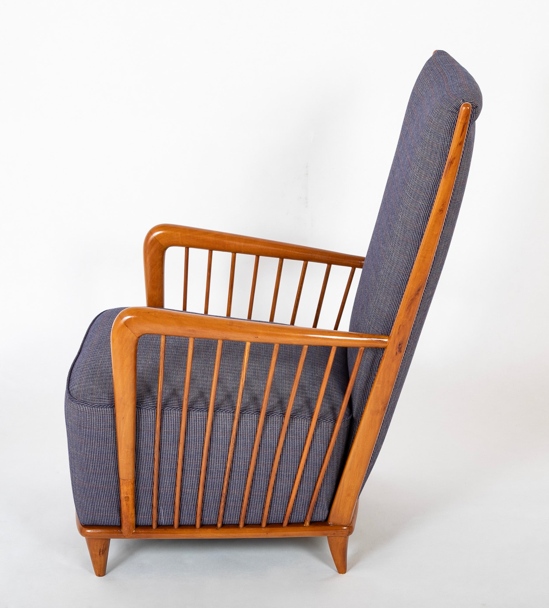 Armchair Attributed to Paolo Buffa with Open Vertical Dowels in Arms