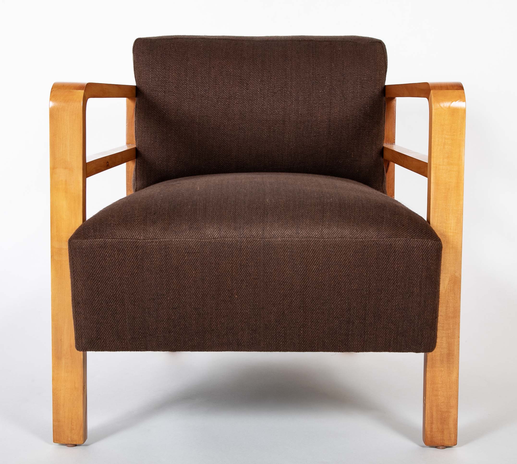 Cherry Club Chair with Upholstered Back & Seat