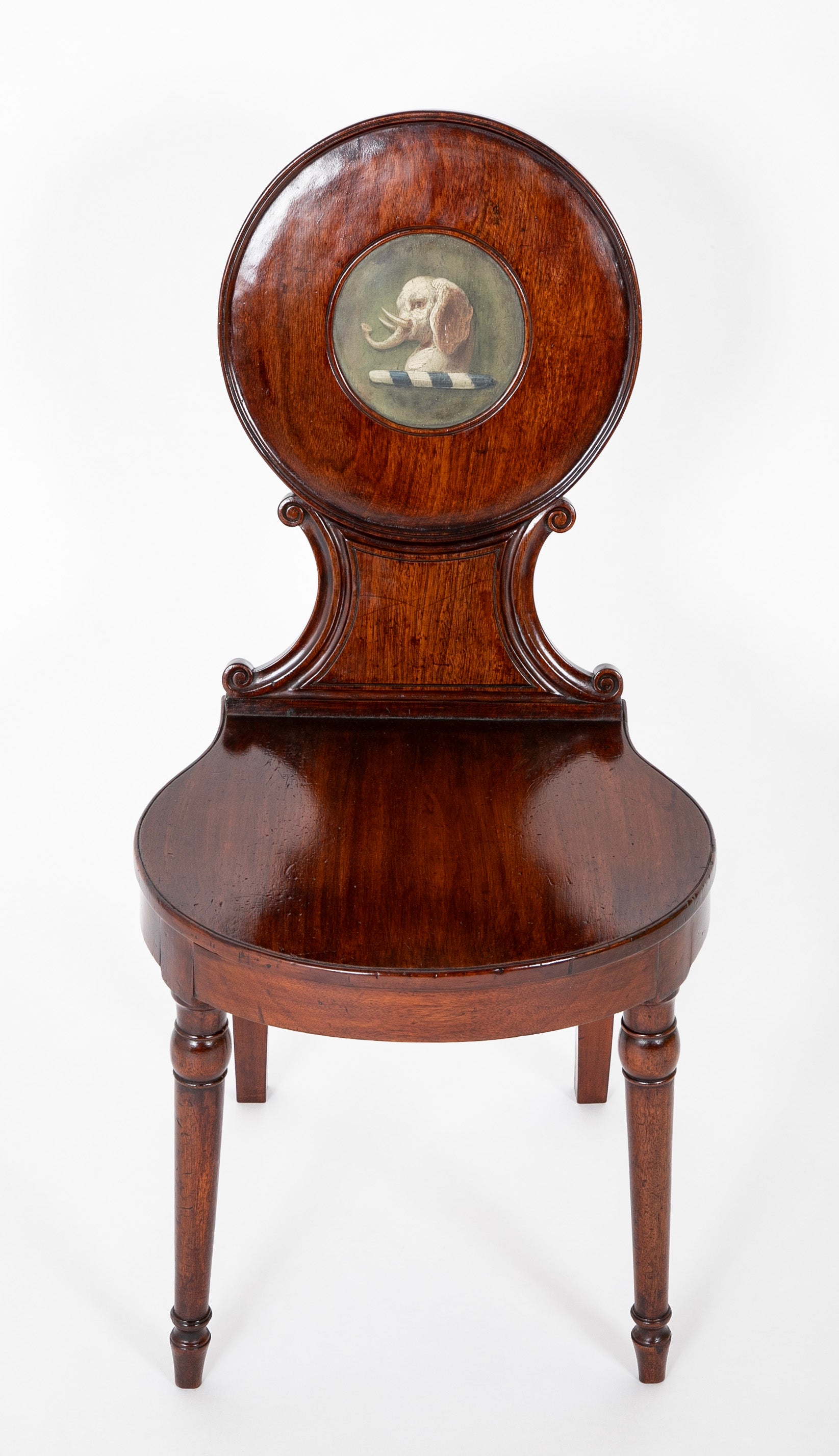 Set of Four English Regency Mahogany Hall Chairs