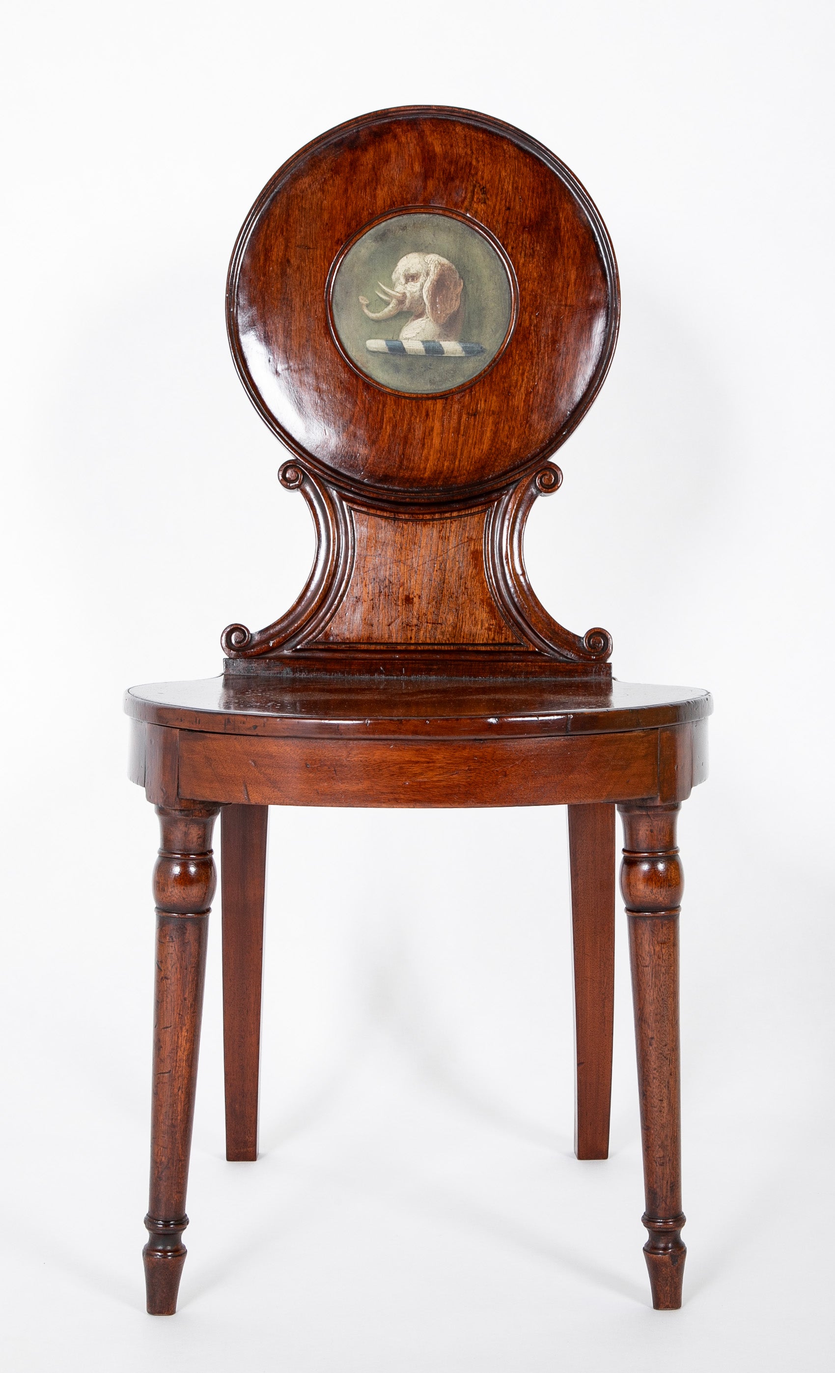 Set of Four English Regency Mahogany Hall Chairs