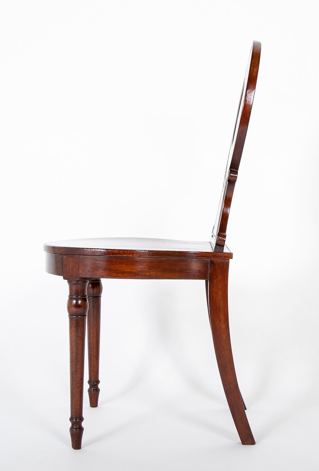 Set of Four English Regency Mahogany Hall Chairs