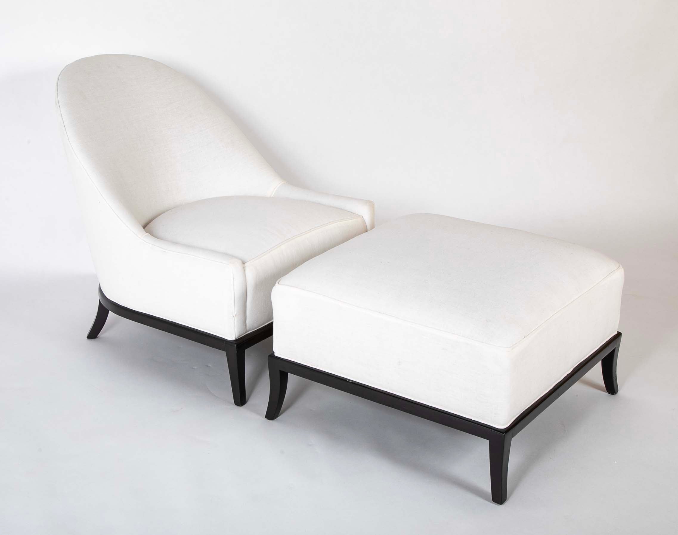 A T.H. Robsjohn-Gibbings for Widdicomb Chair and Ottoman