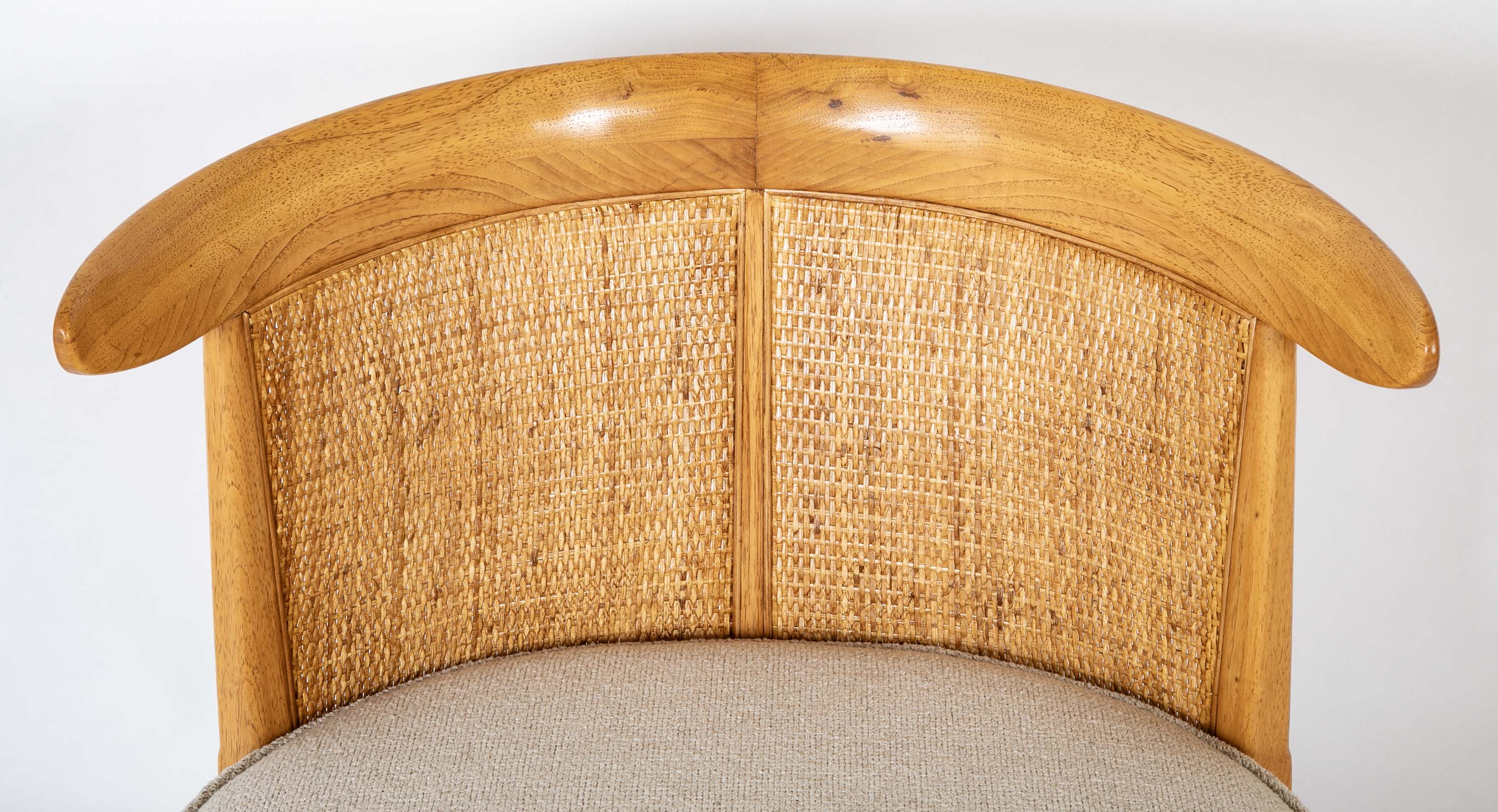 Pair of Caned Back Slipper Chairs by J. Lubberts & L. Mulder for Tomlinson