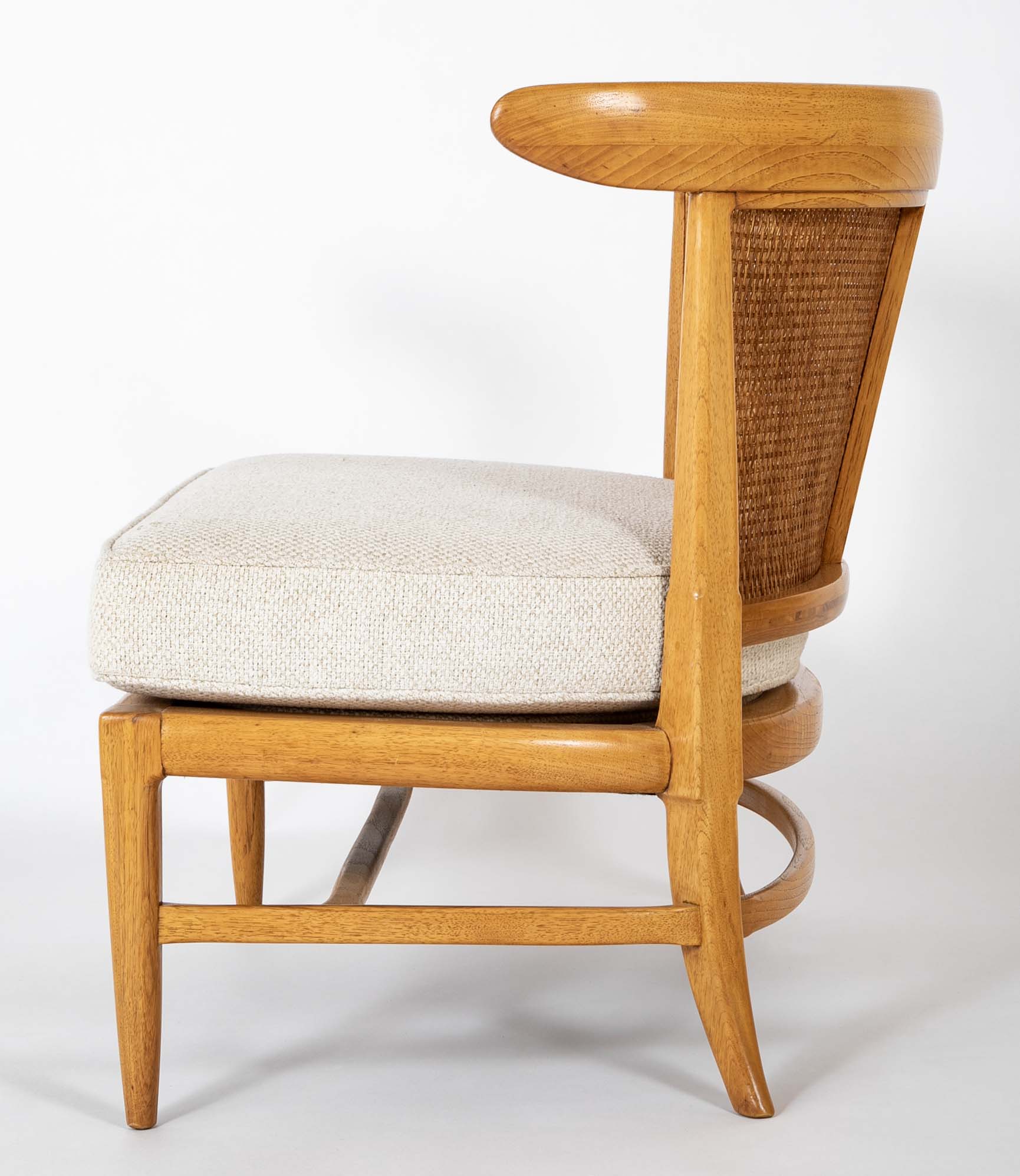 Pair of Caned Back Slipper Chairs by J. Lubberts & L. Mulder for Tomlinson