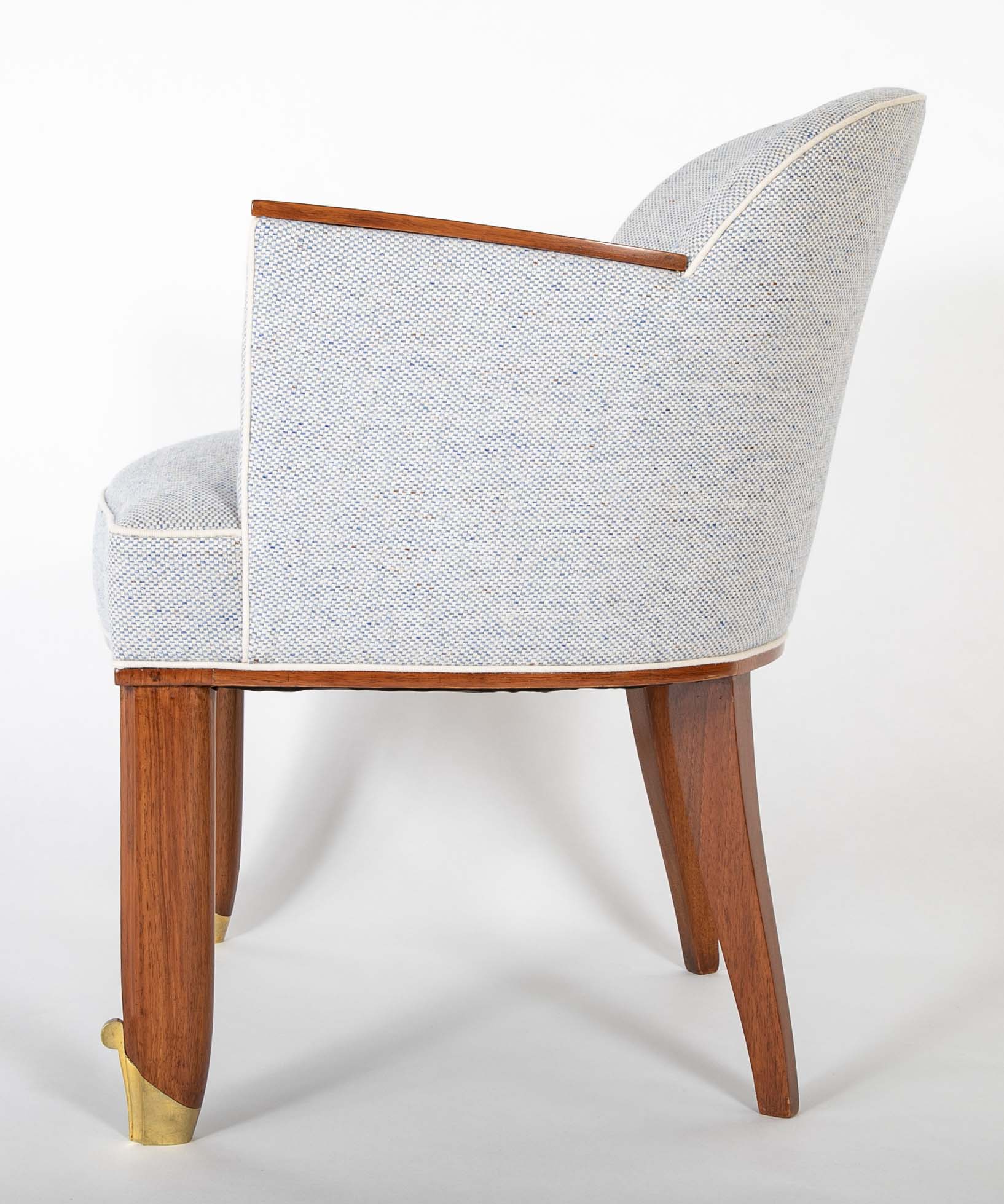 French Mahogany Arm Chair by Jean Pascaud