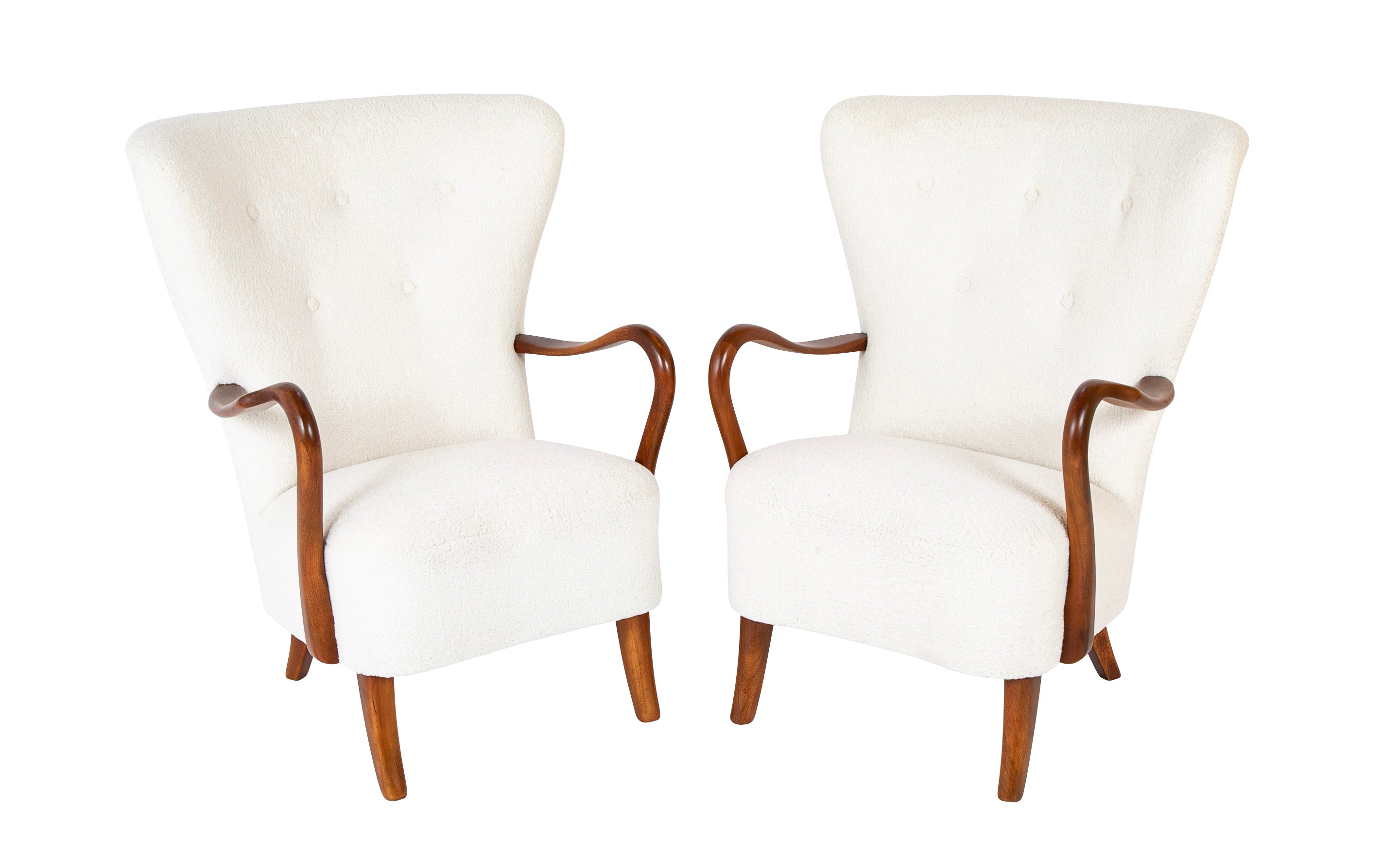 Alfred Christensen Designed Pair of Mahogany Framed Armchairs