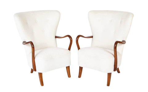 Alfred Christensen Designed Pair of Mahogany Framed Armchairs