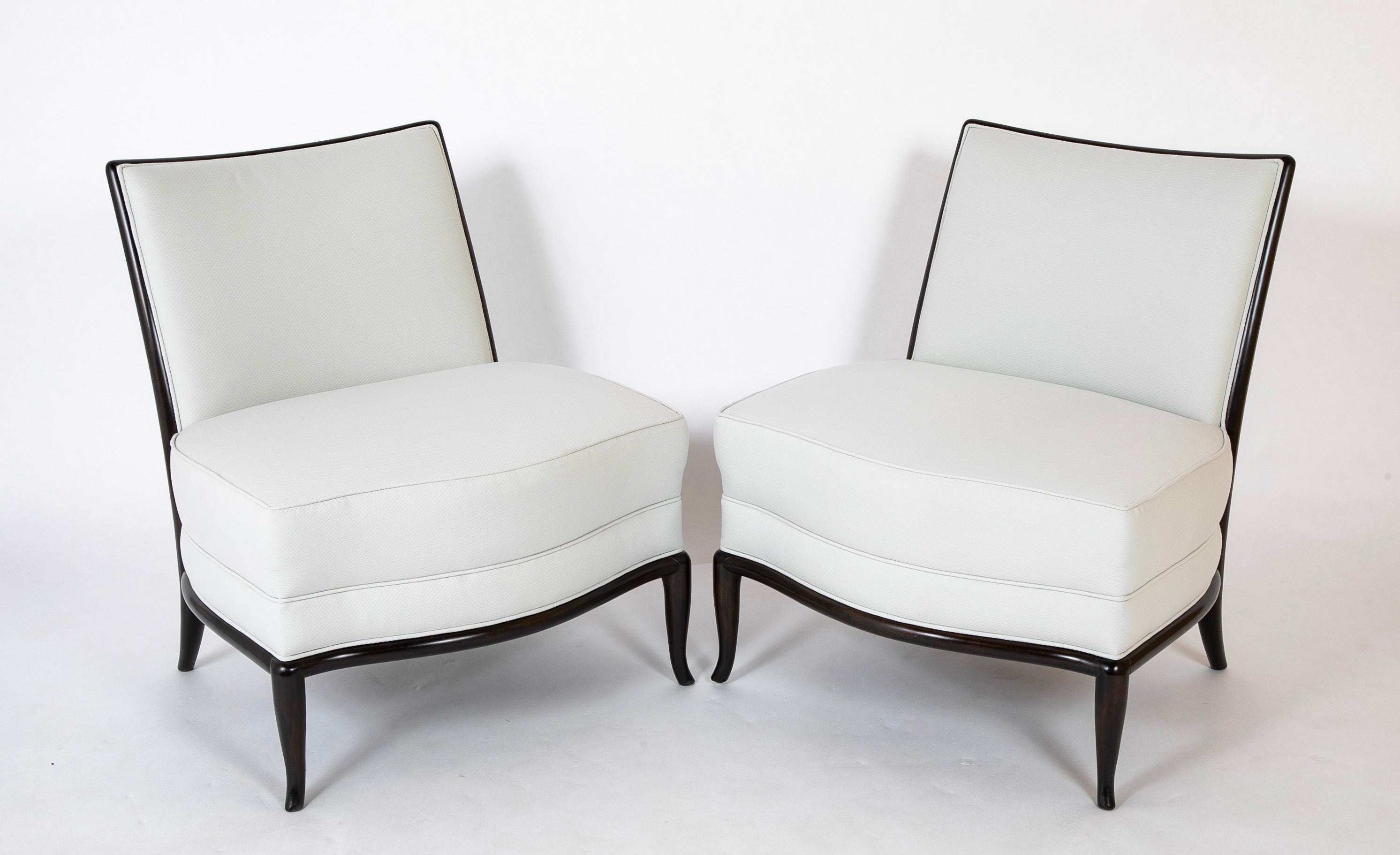 Pair of Ebonized Slipper Chairs by Robsjohn-Gibbings