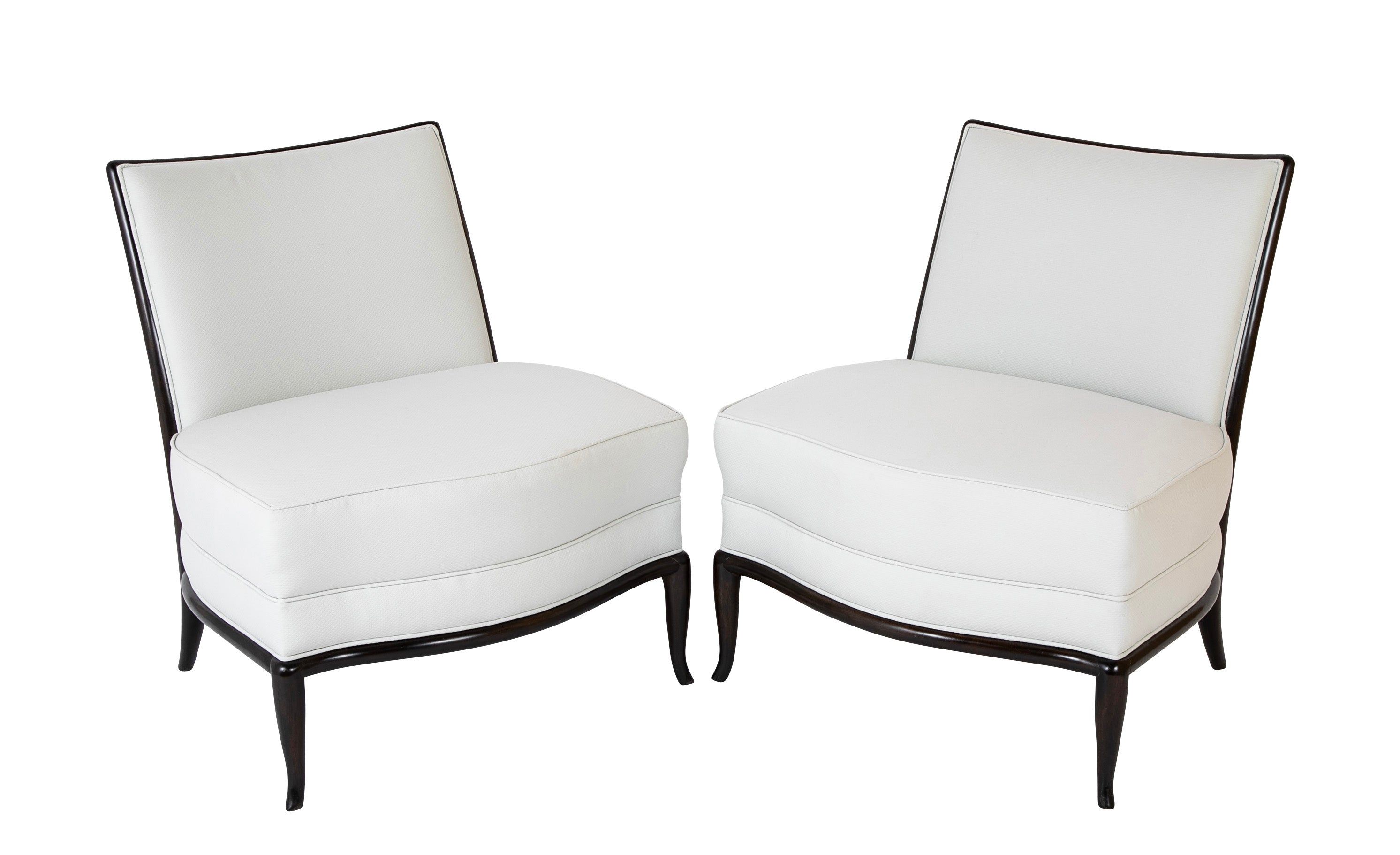 Pair of Ebonized Slipper Chairs by Robsjohn-Gibbings