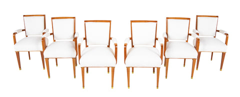 Set of Six Dining Chairs Designed by Jacques Adnet