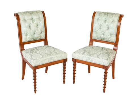 A Pair of French Mahogany Louis Philippe Side Chairs