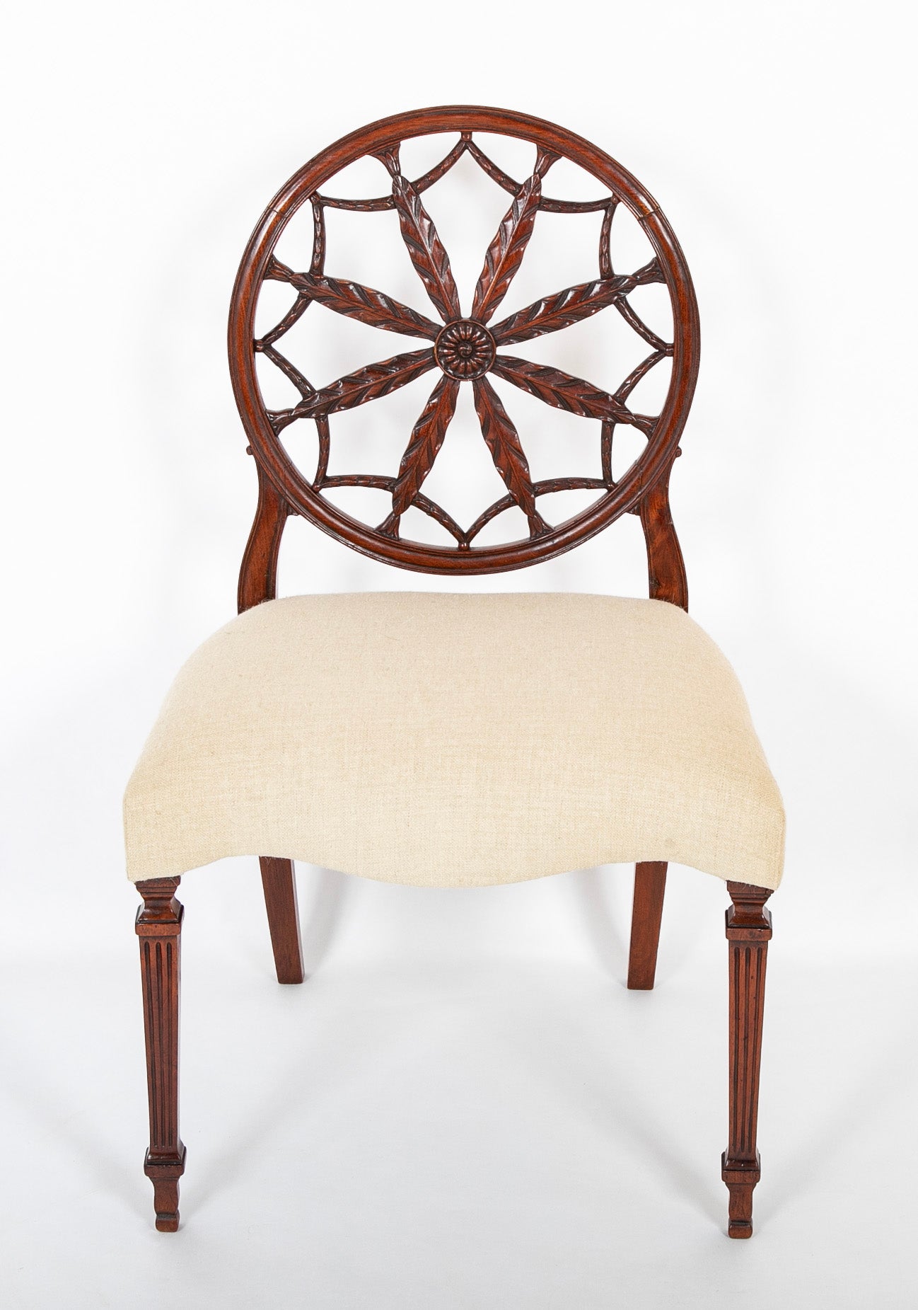 Set of 12 George III Style Mahogany Wheelback Chairs