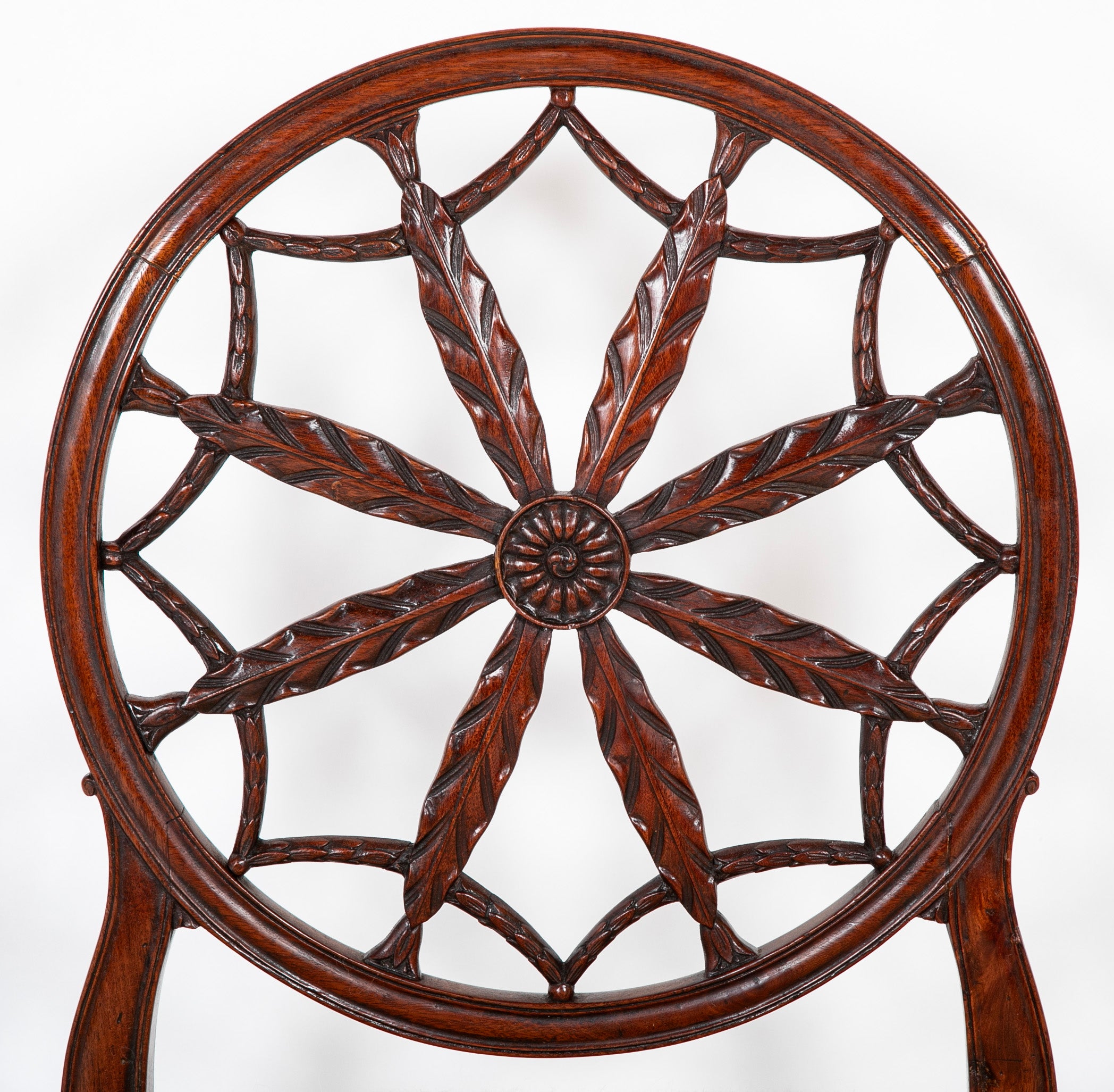 Set of 12 George III Style Mahogany Wheelback Chairs