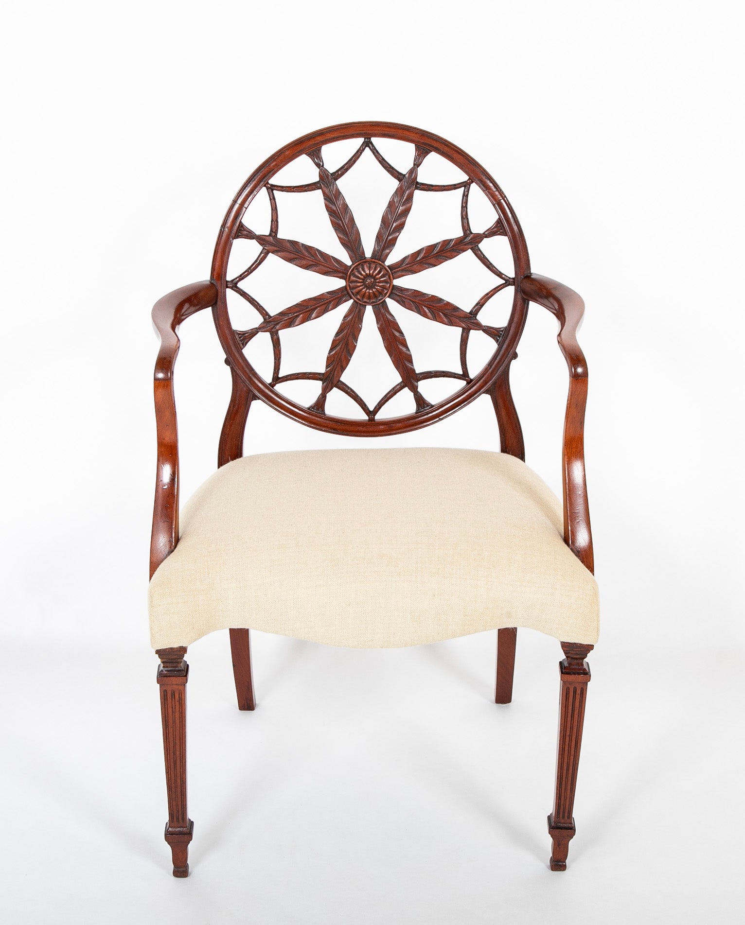 Set of 12 George III Style Mahogany Wheelback Chairs