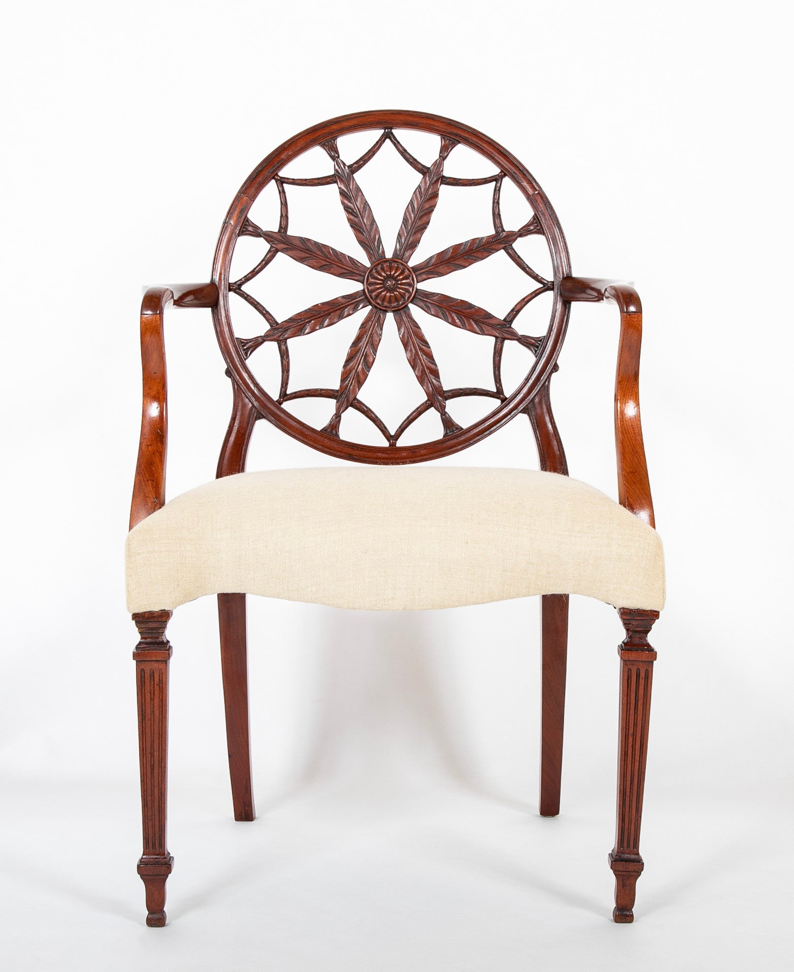 Set of 12 George III Style Mahogany Wheelback Chairs