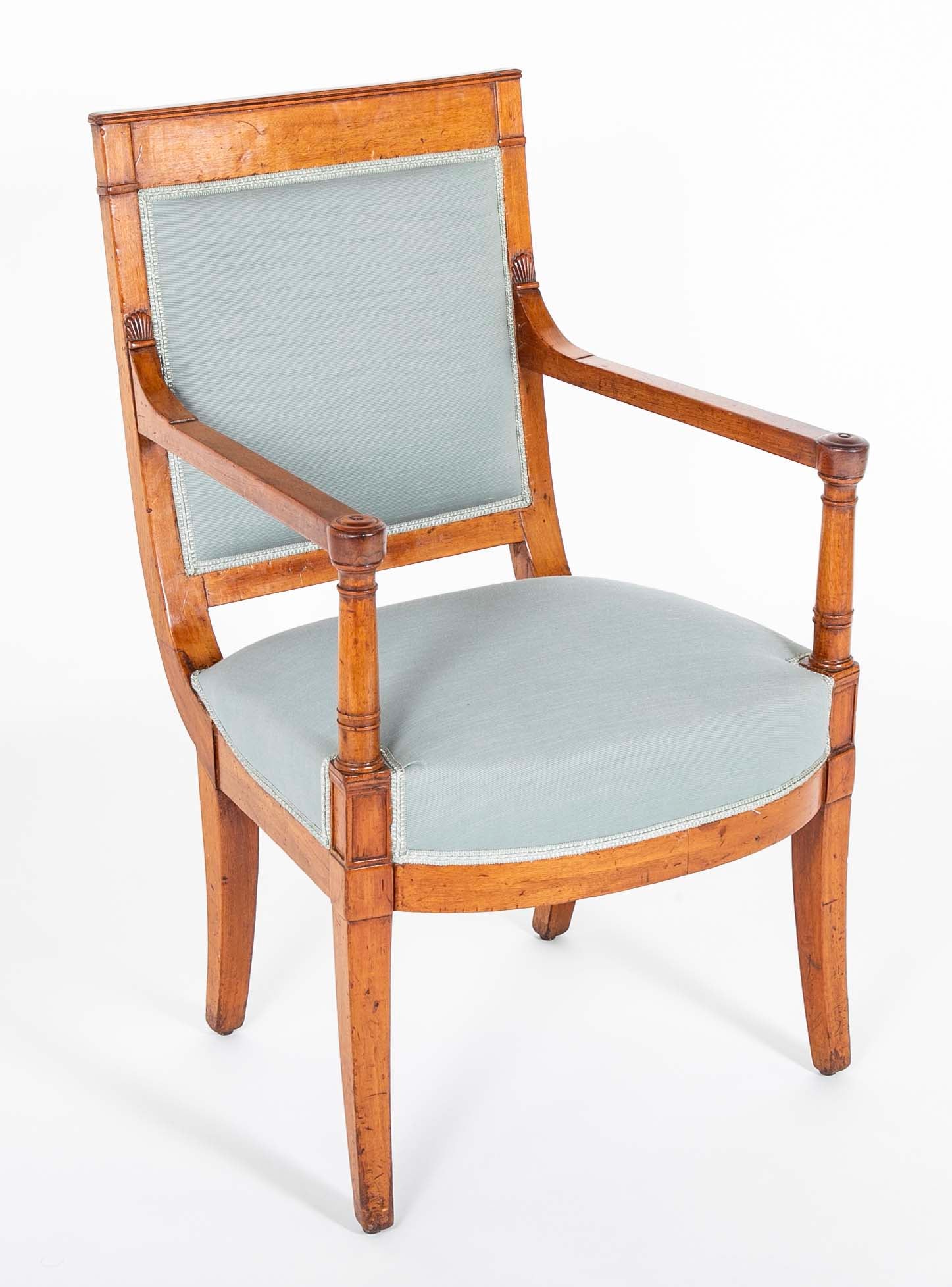 Suite of Four French Empire Mahogany Armchairs