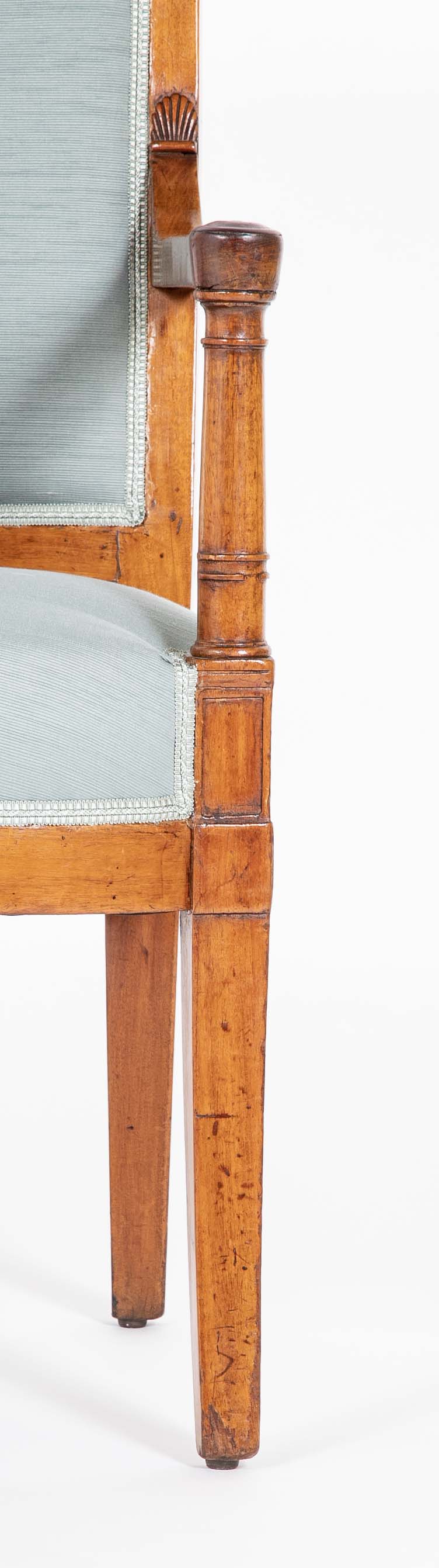 Suite of Four French Empire Mahogany Armchairs