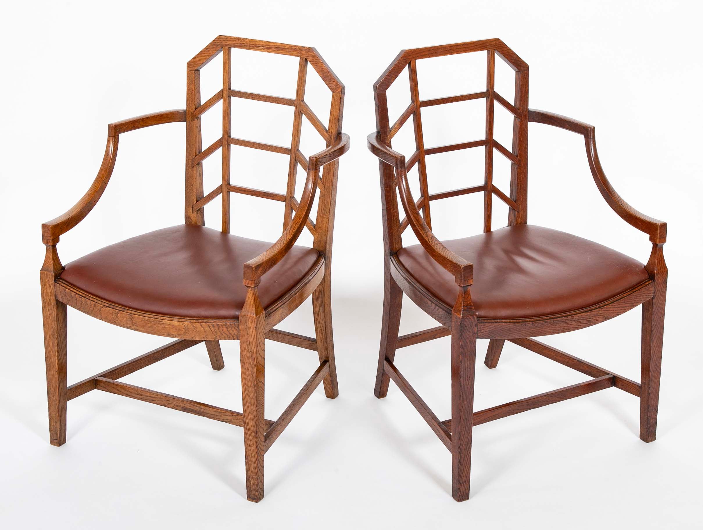 A Pair of Cotswold School Oak Armchairs