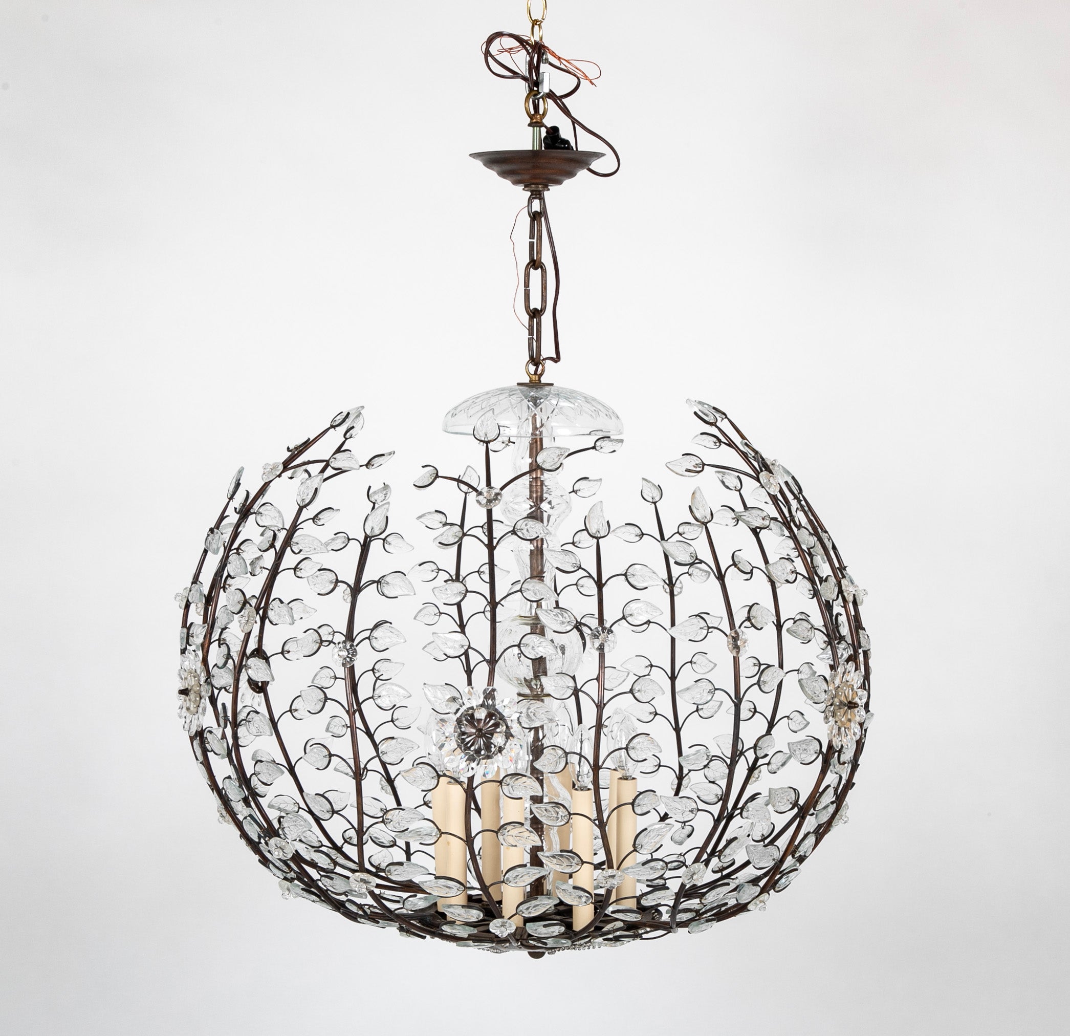 Large Spherical Chandelier in the Manner of Maison Bagues