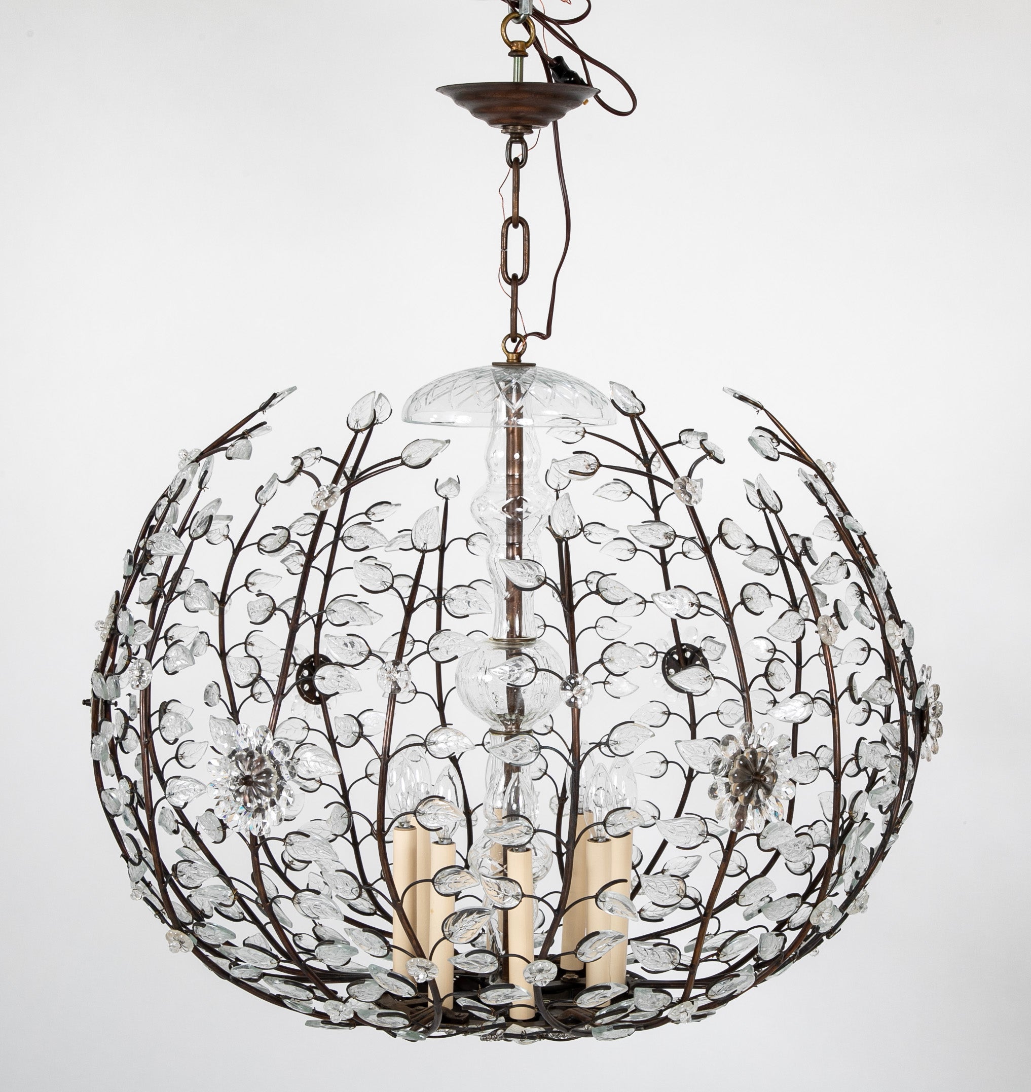 Large Spherical Chandelier in the Manner of Maison Bagues
