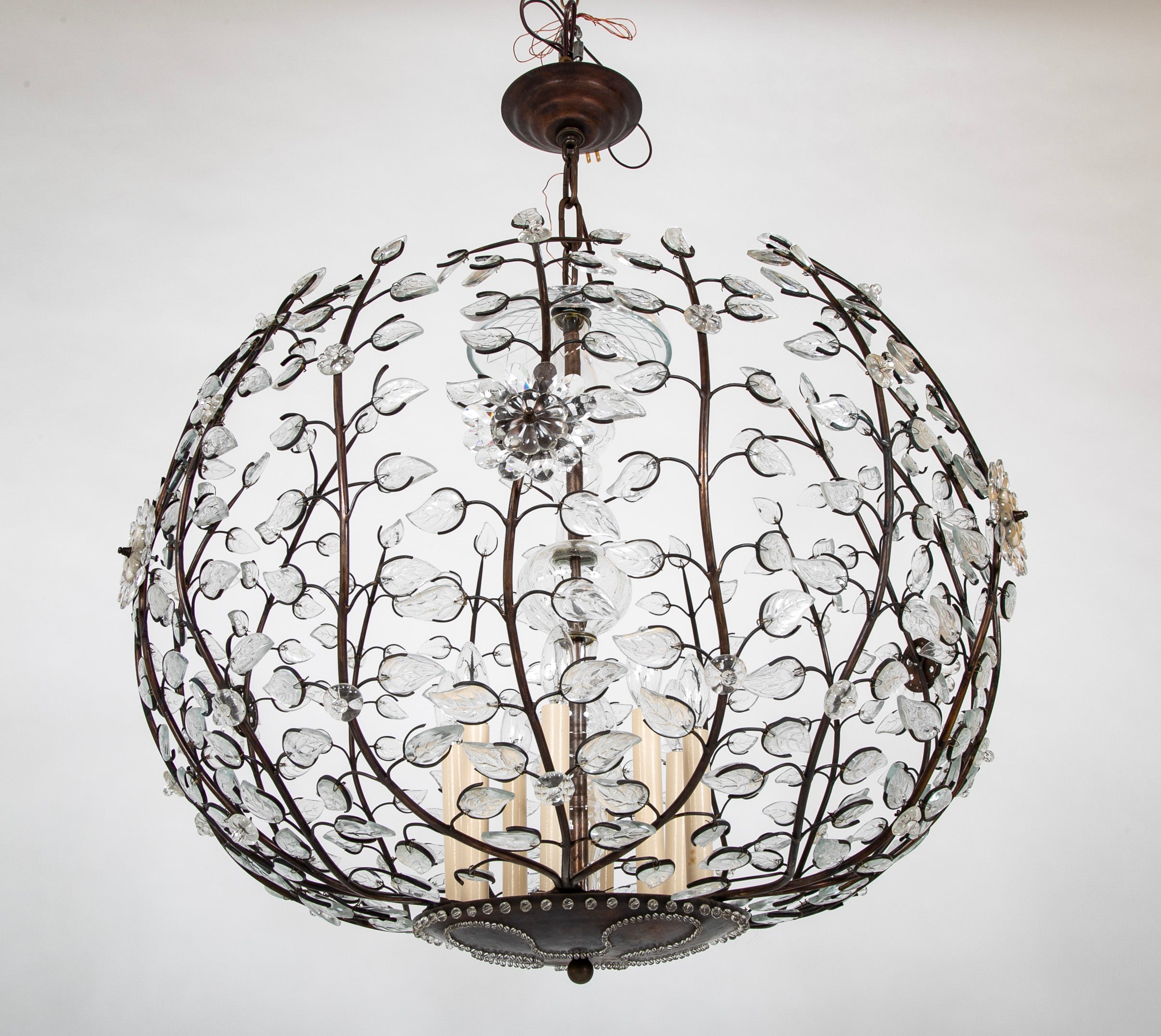 Large Spherical Chandelier in the Manner of Maison Bagues