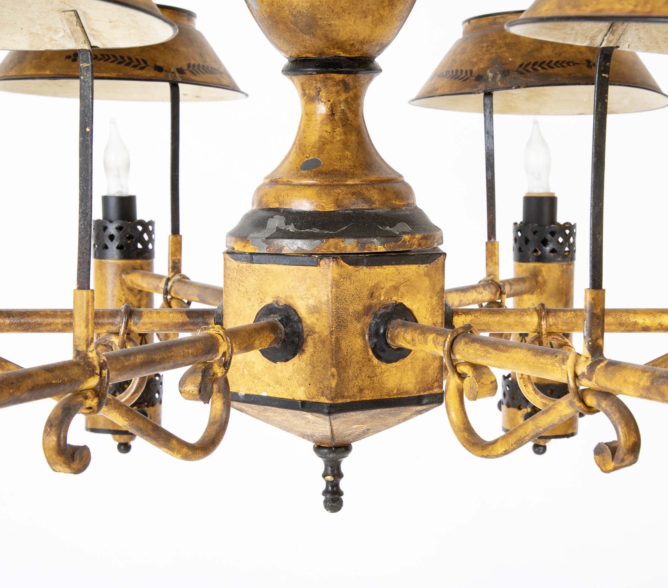 Charming Five Light French Tole Chandelier