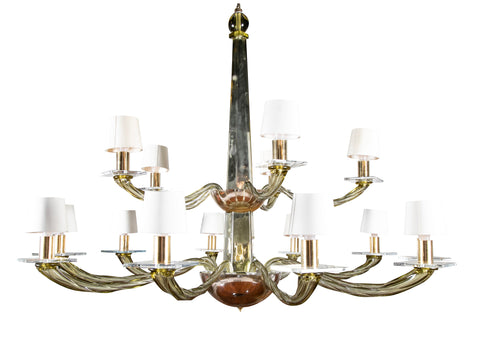 A Large Donghia 15 Arm Murano Glass Chandelier