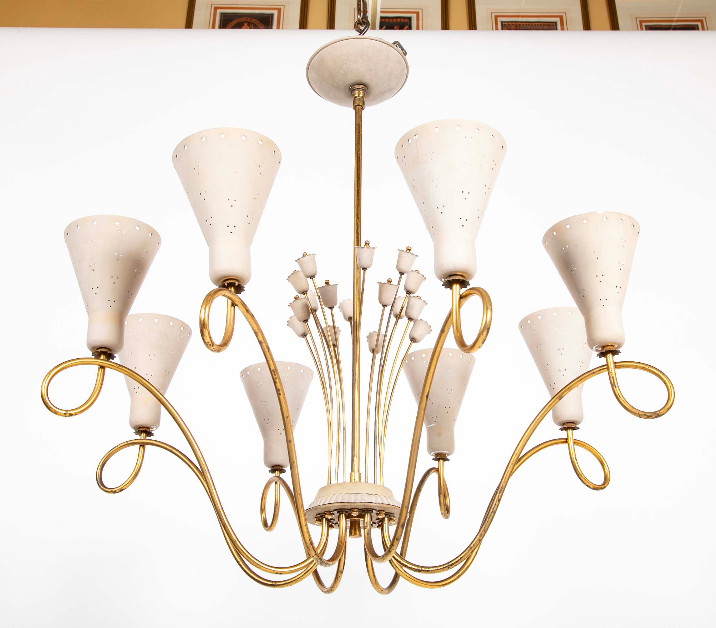 Mid-Century Chandelier by Paavo Tynell for Lightolier
