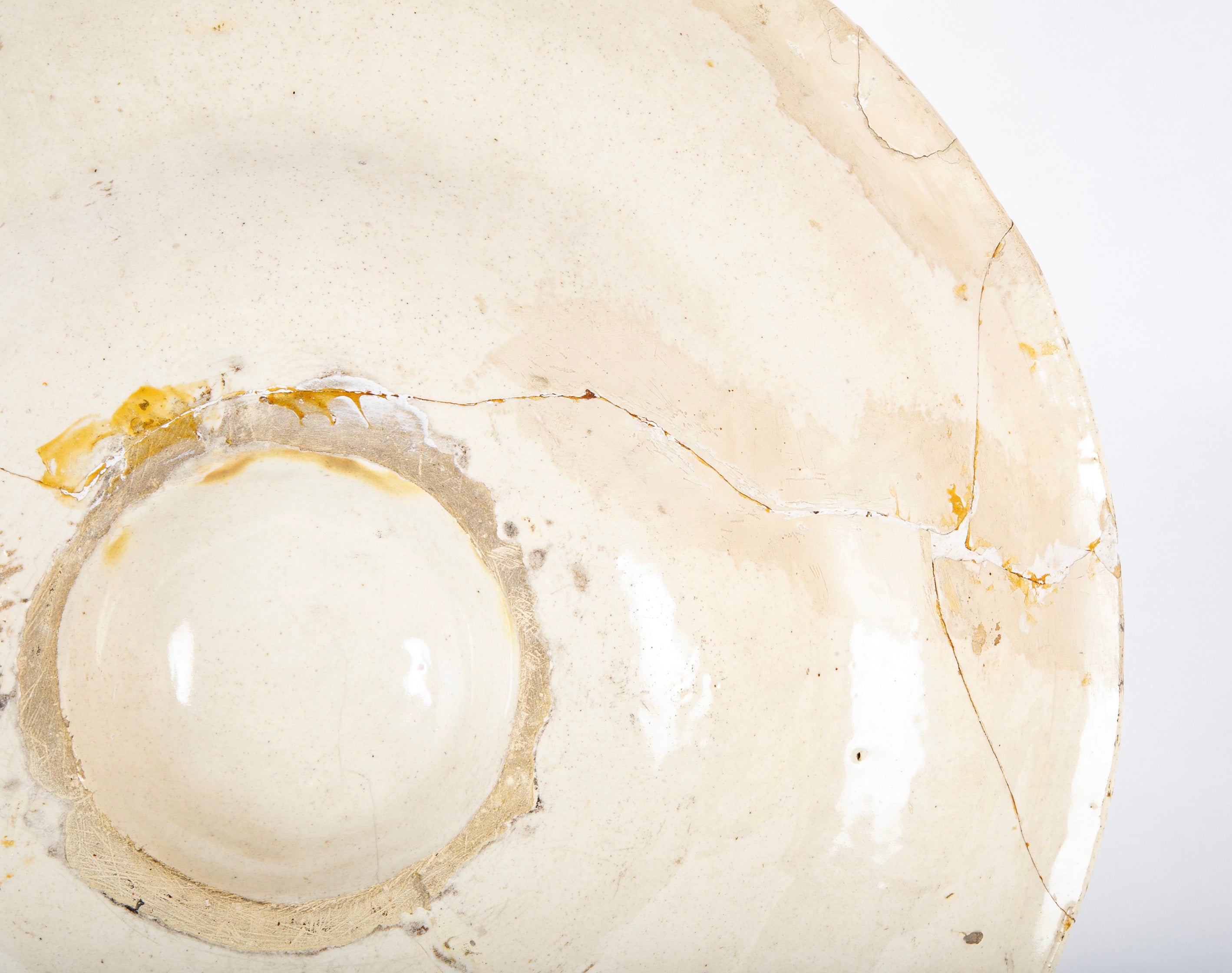 A 19th Century Hispano - Moresque Yellow Charger with Faint Lustre Glaze