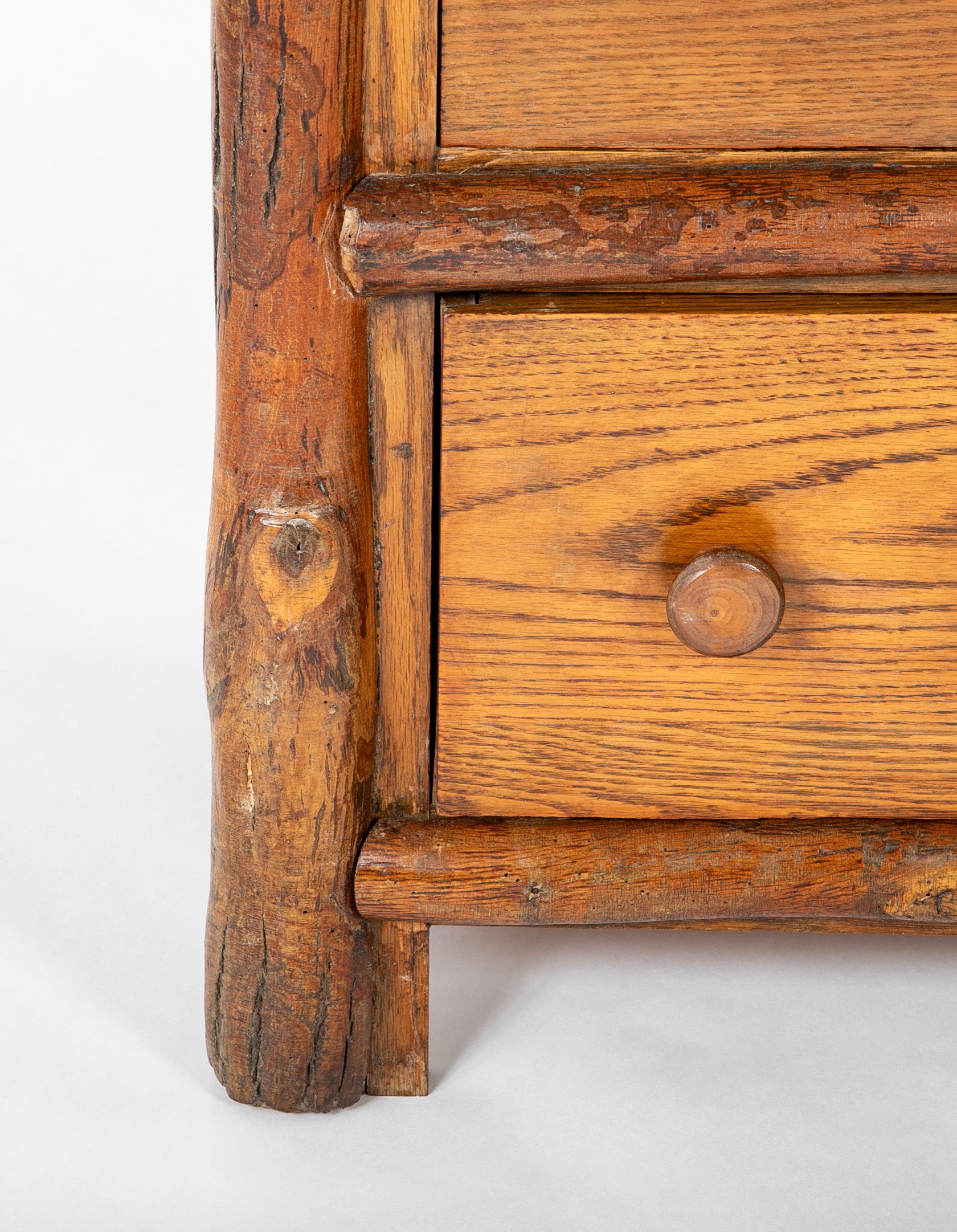 A Three Drawer Hand Crafted Oak Chest by Old Hickory Furniture