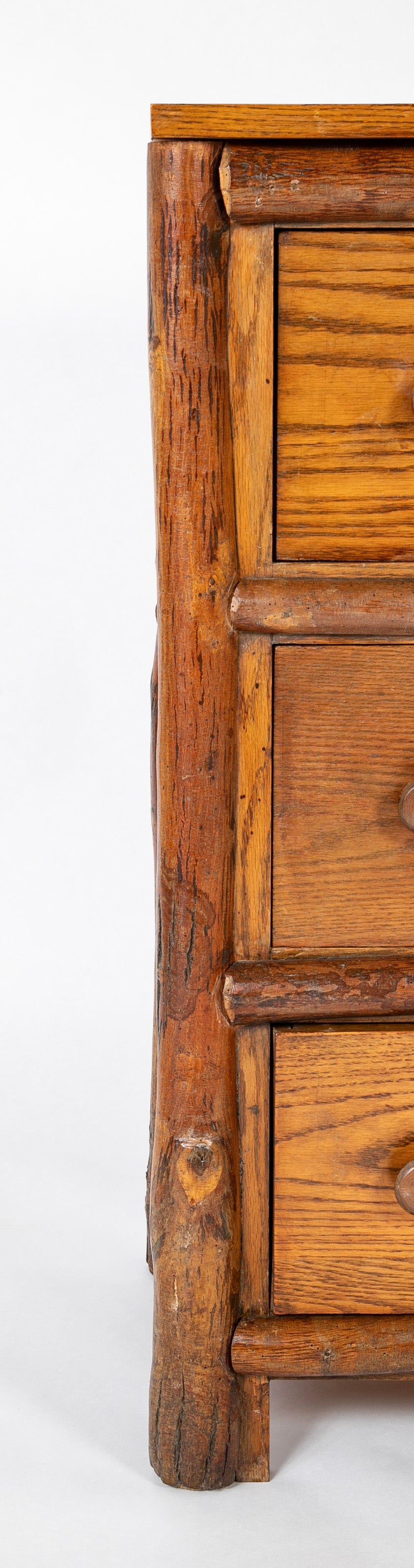A Three Drawer Hand Crafted Oak Chest by Old Hickory Furniture