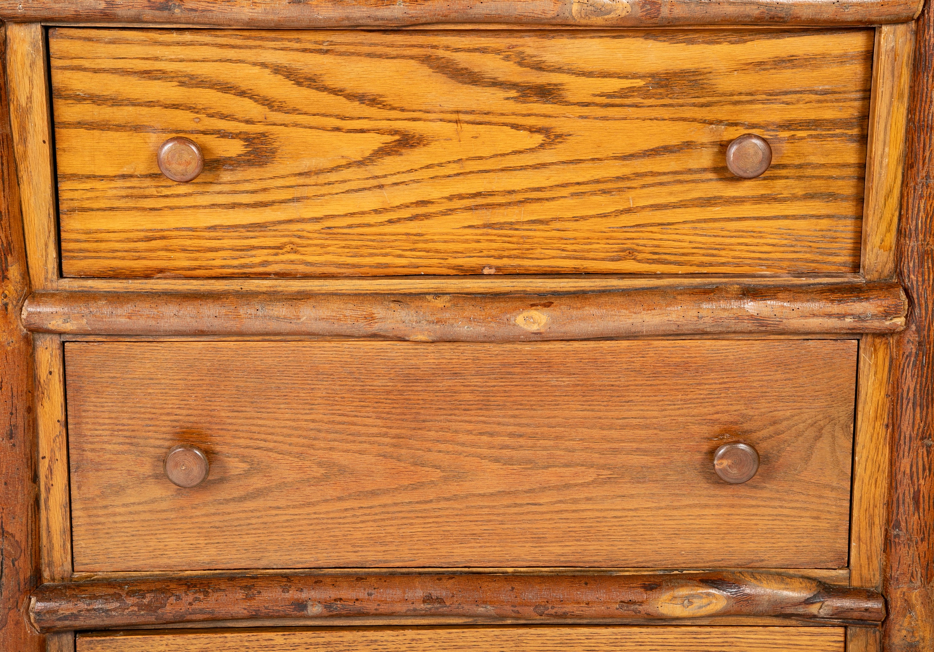 A Three Drawer Hand Crafted Oak Chest by Old Hickory Furniture