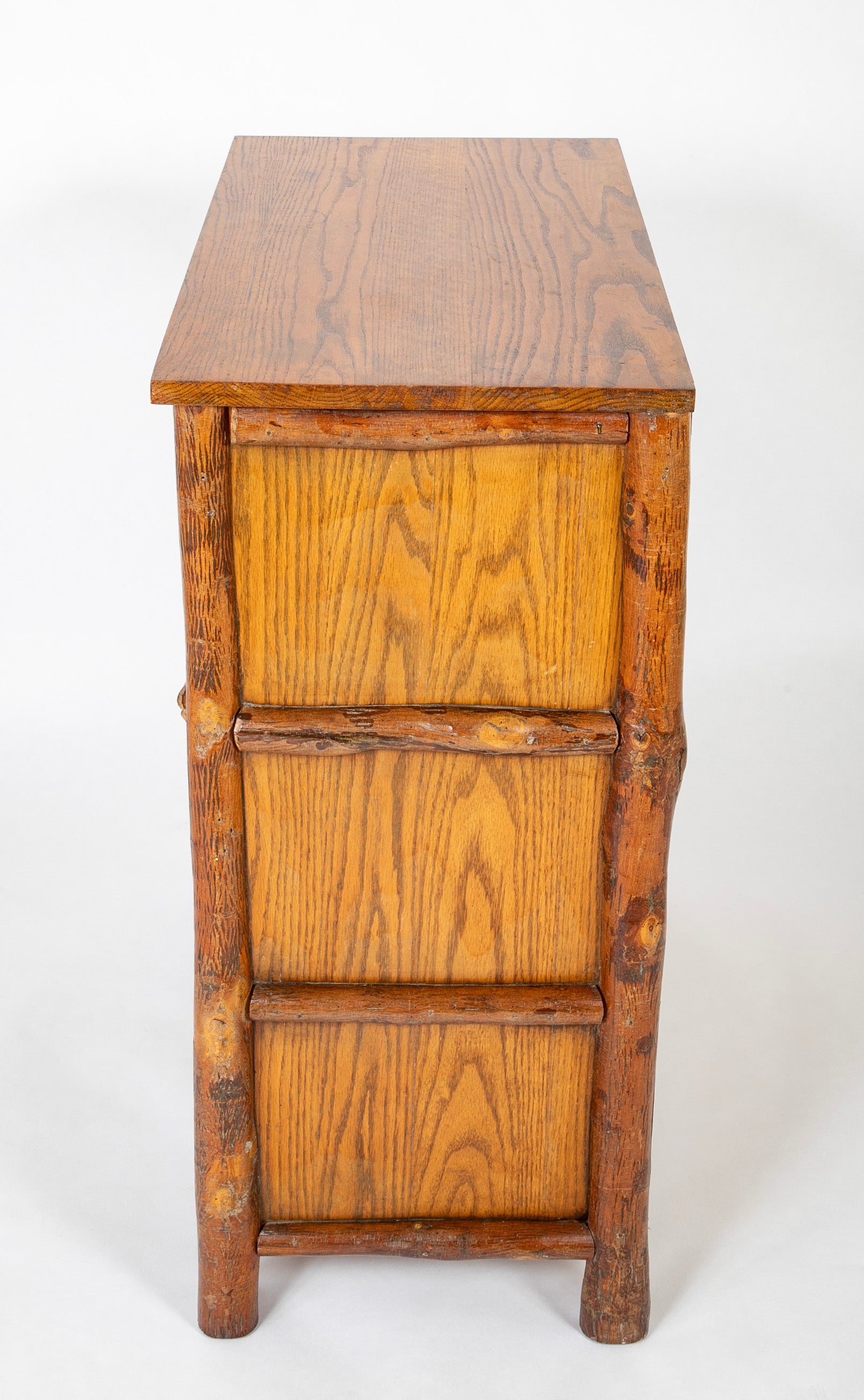 A Three Drawer Hand Crafted Oak Chest by Old Hickory Furniture