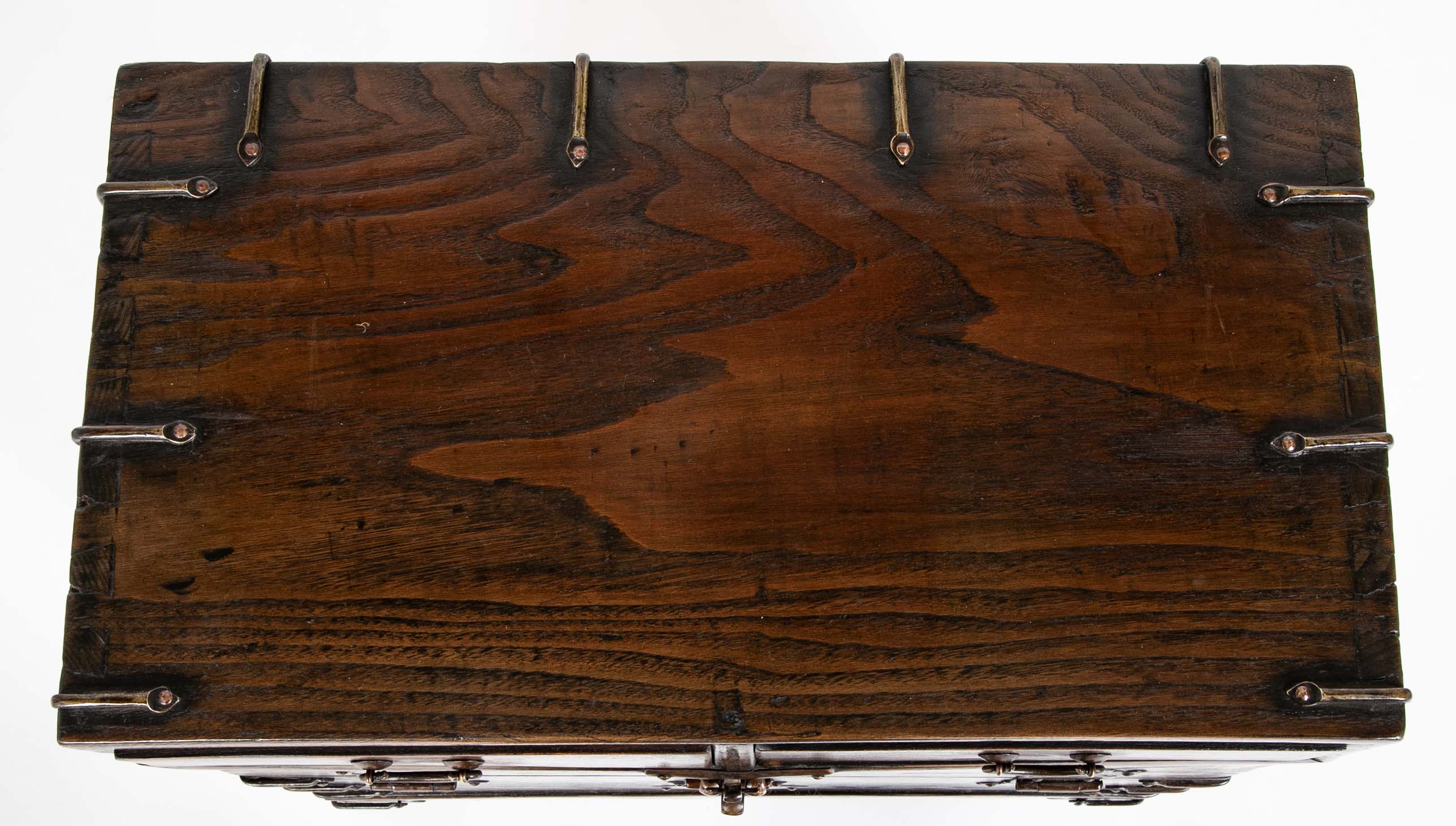 Korean Two Drawer and Drop Down Cupboard Door Chest of Zelkova Wood