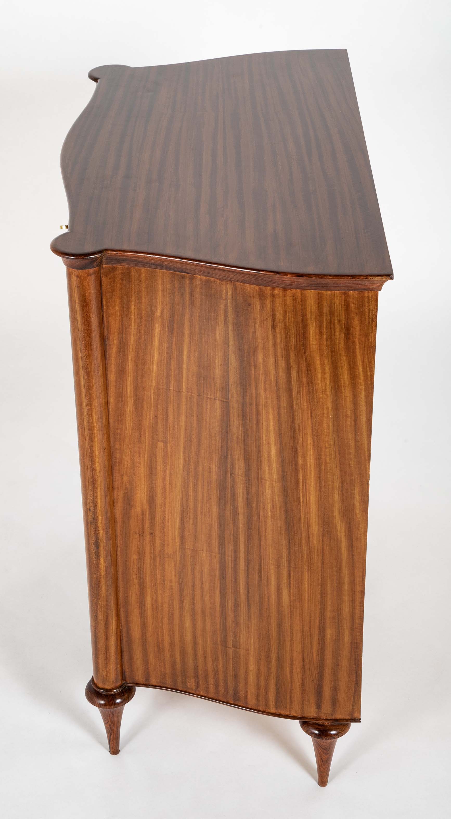 L. Jehan, France Four Drawer Chest with Matched Grain in Teak