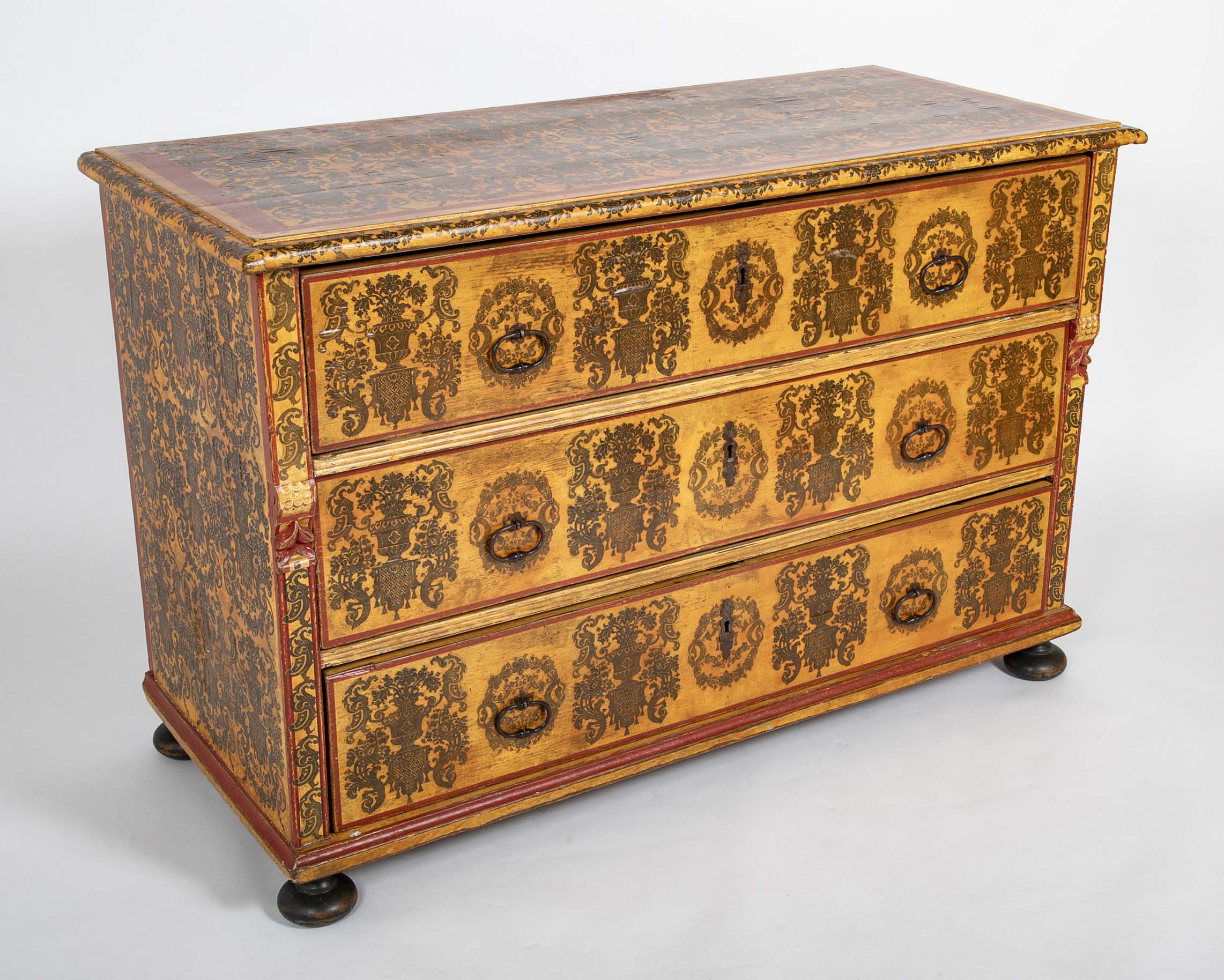 Venetian Baroque Decoupage & Polychrome Painted Chest
