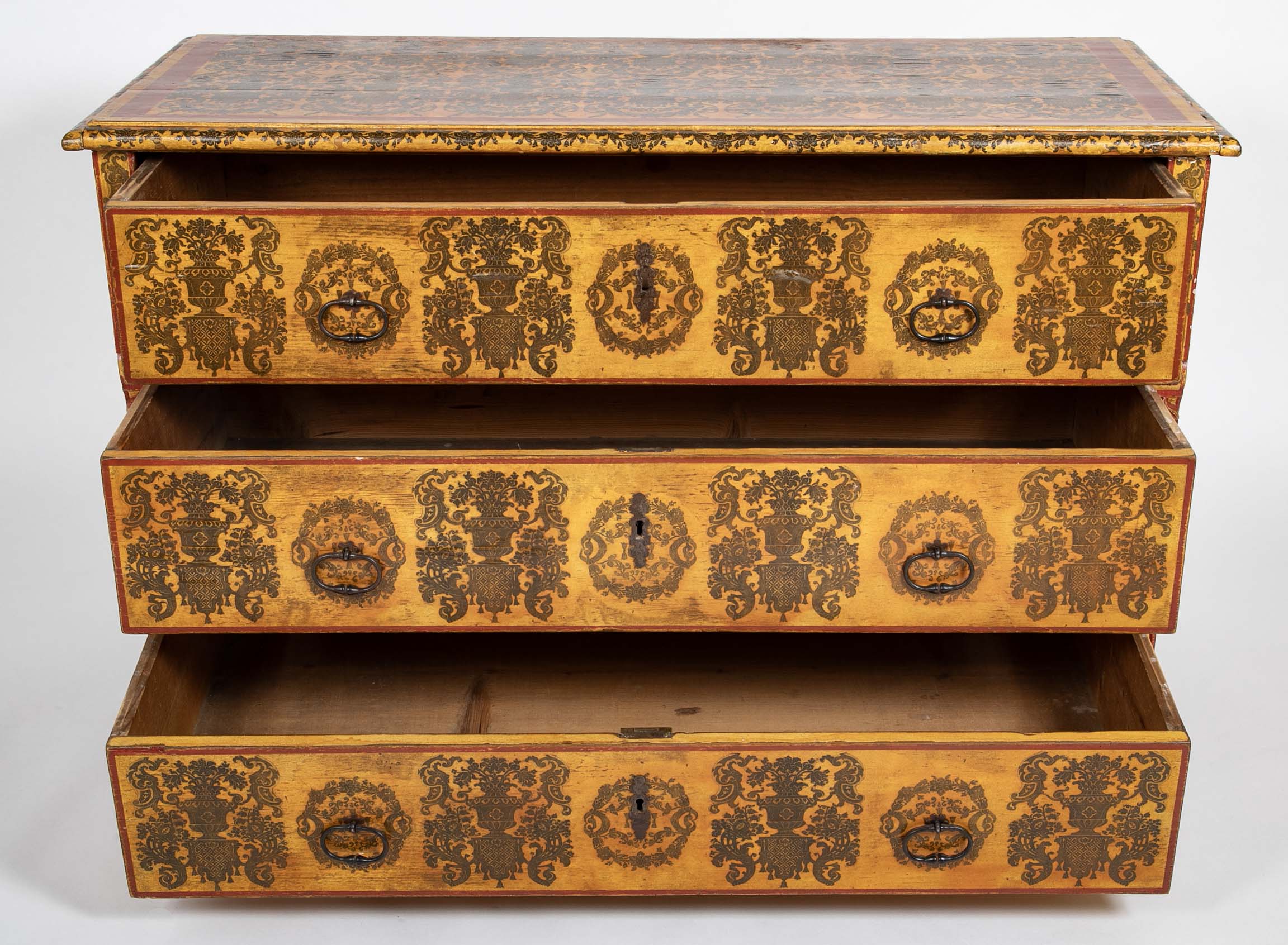 Venetian Baroque Decoupage & Polychrome Painted Chest
