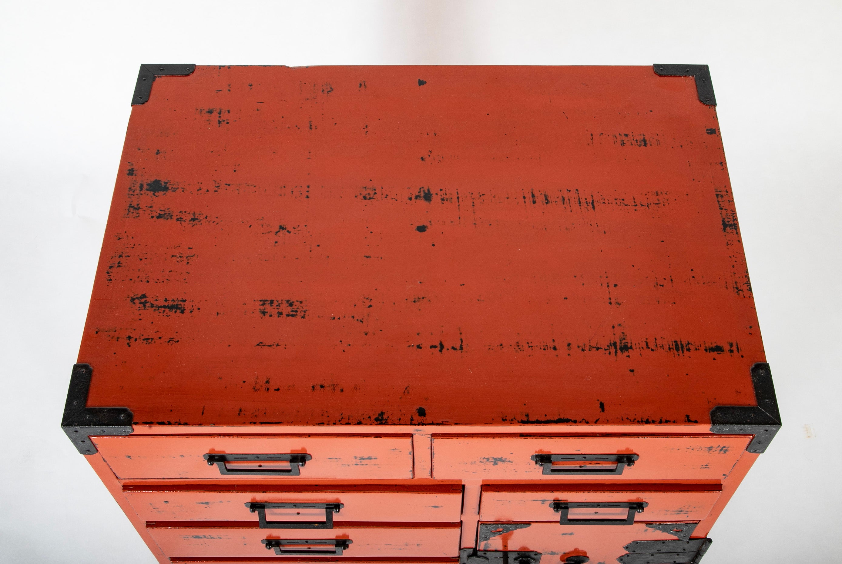 Japanese Red Lacquered "Choba Dansu" - Merchant's Storage Chest