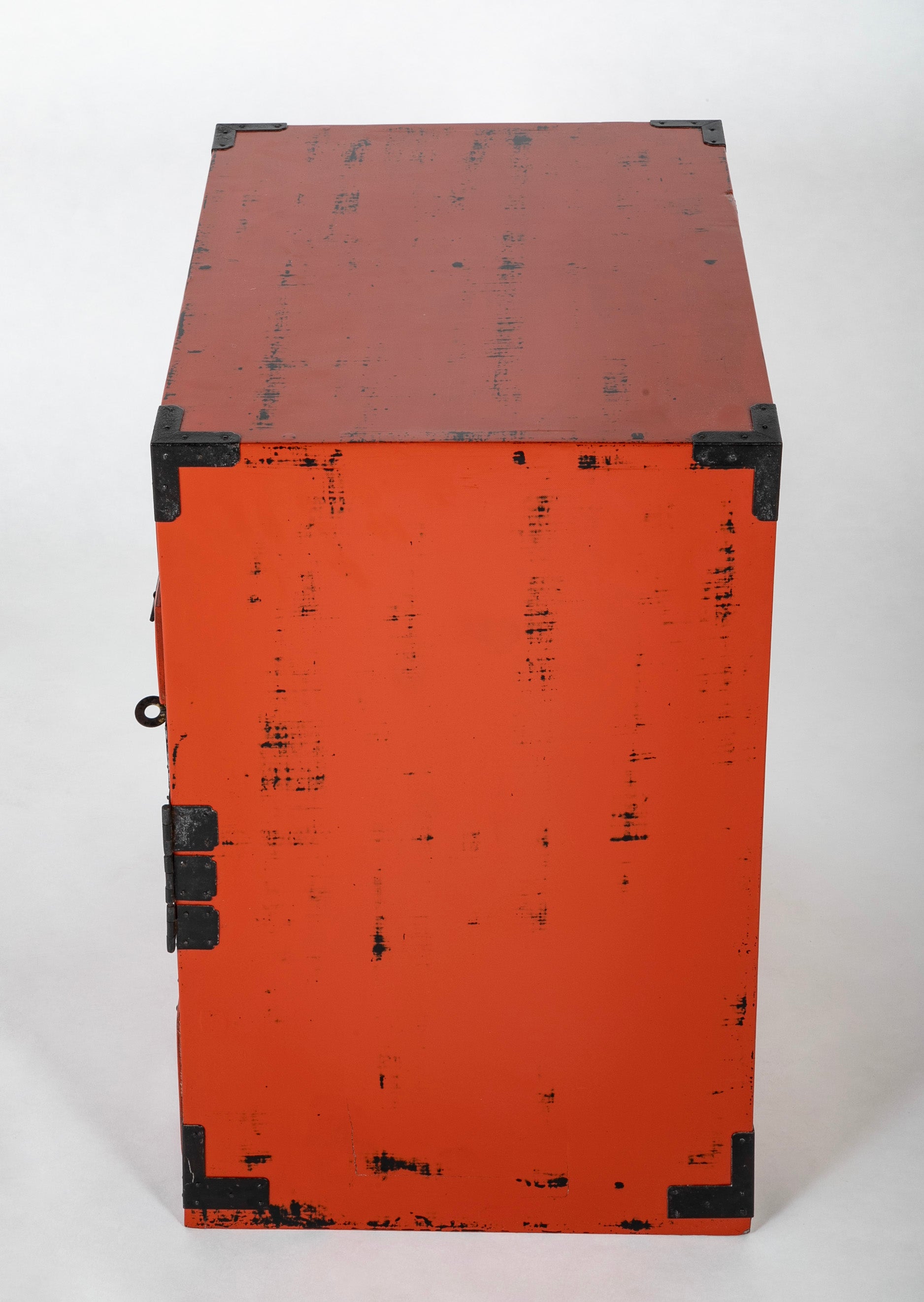 Japanese Red Lacquered "Choba Dansu" - Merchant's Storage Chest