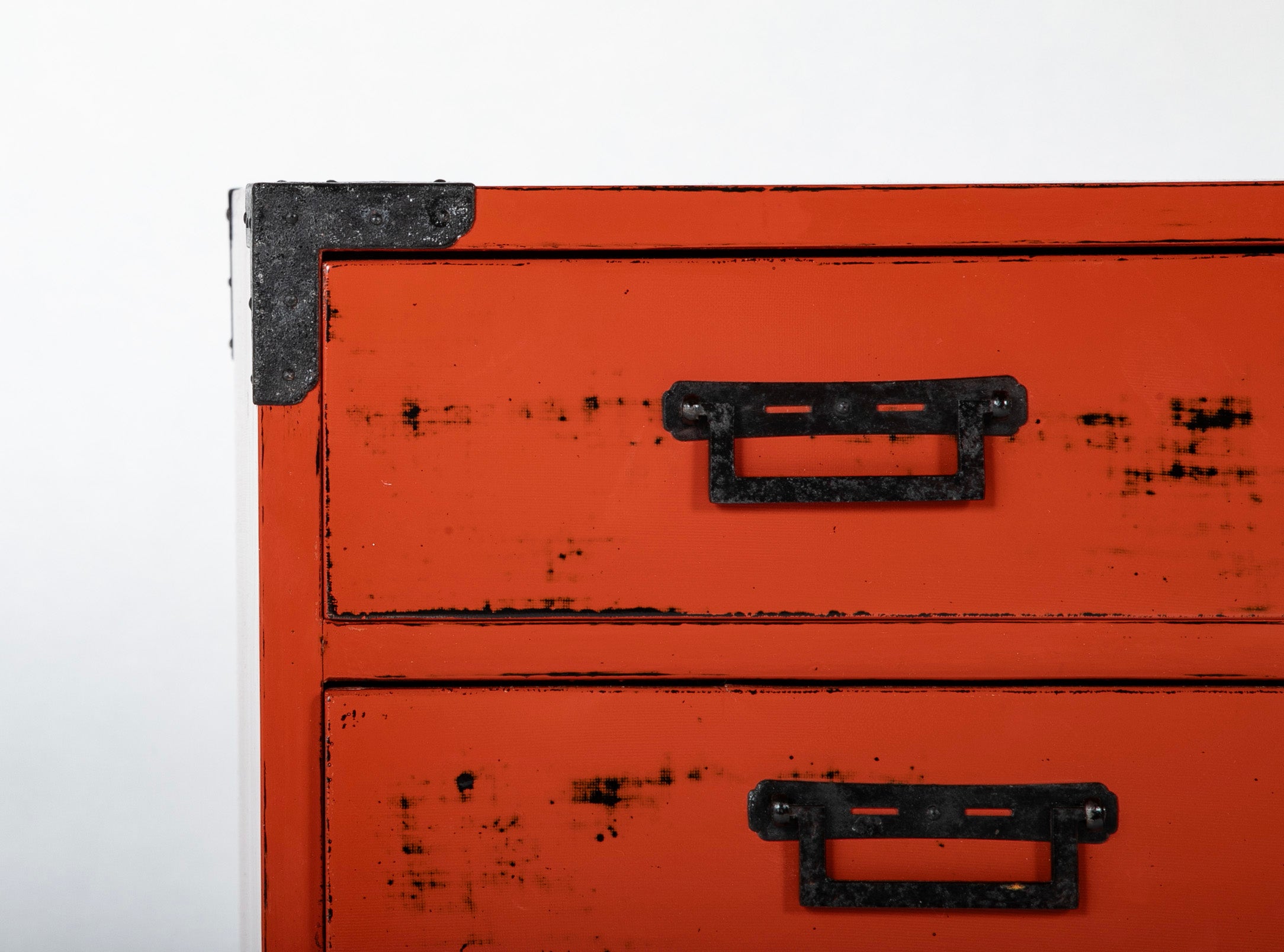 Japanese Red Lacquered "Choba Dansu" - Merchant's Storage Chest