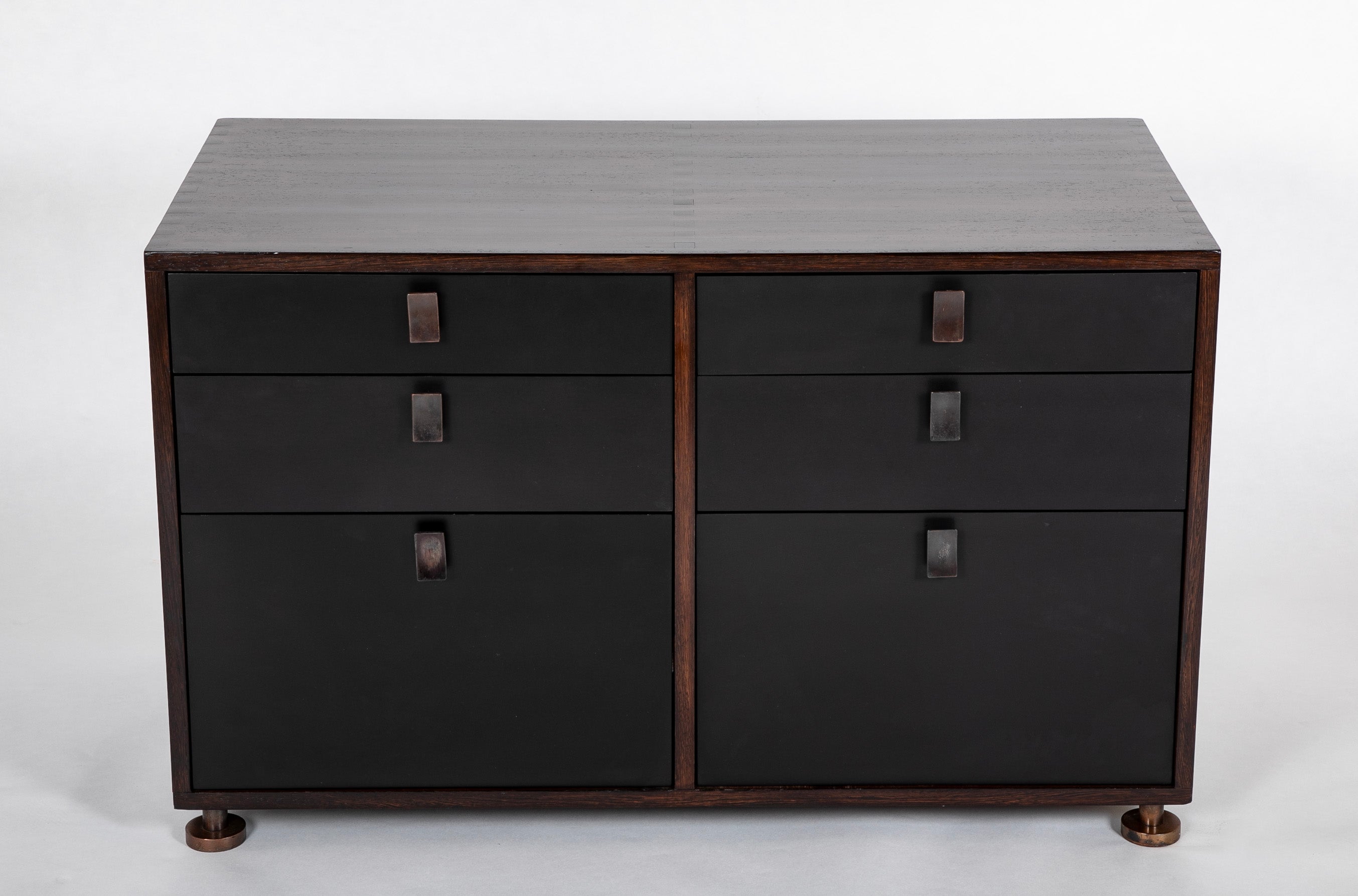 Jules Wabbes Chest of Wenge & Lacquered Wood with Bronze Fittings