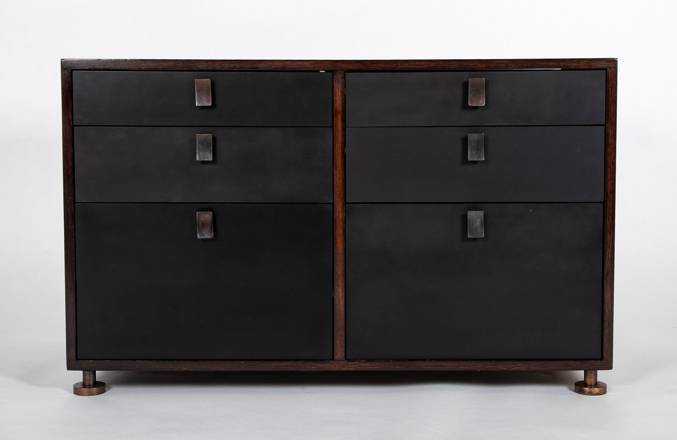 Jules Wabbes Chest of Wenge & Lacquered Wood with Bronze Fittings