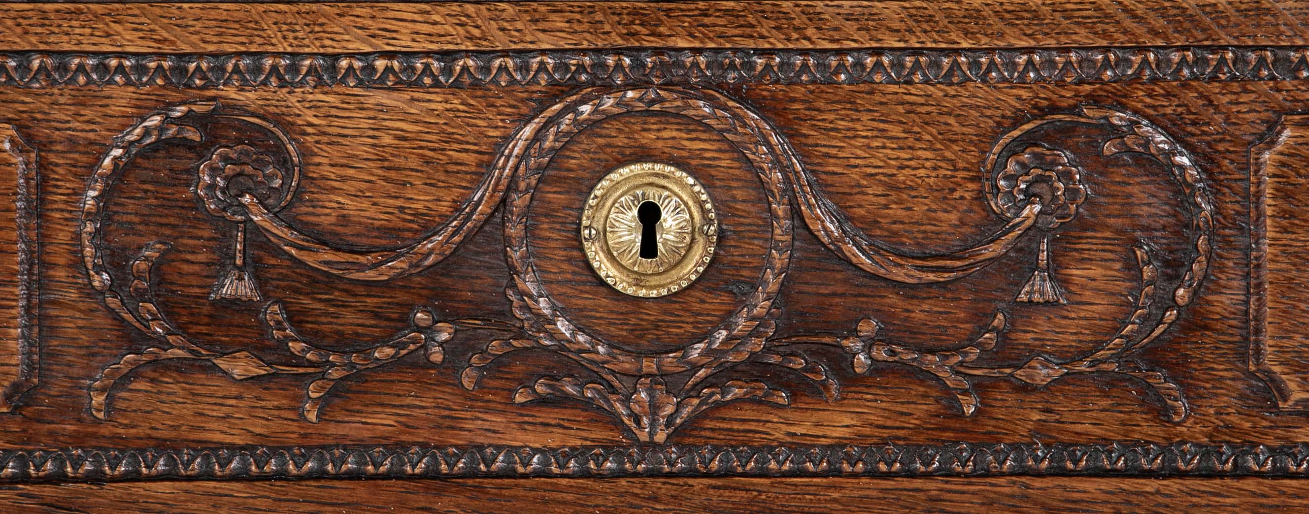 A French 18th Century Oak Chest With Brass Hardware
